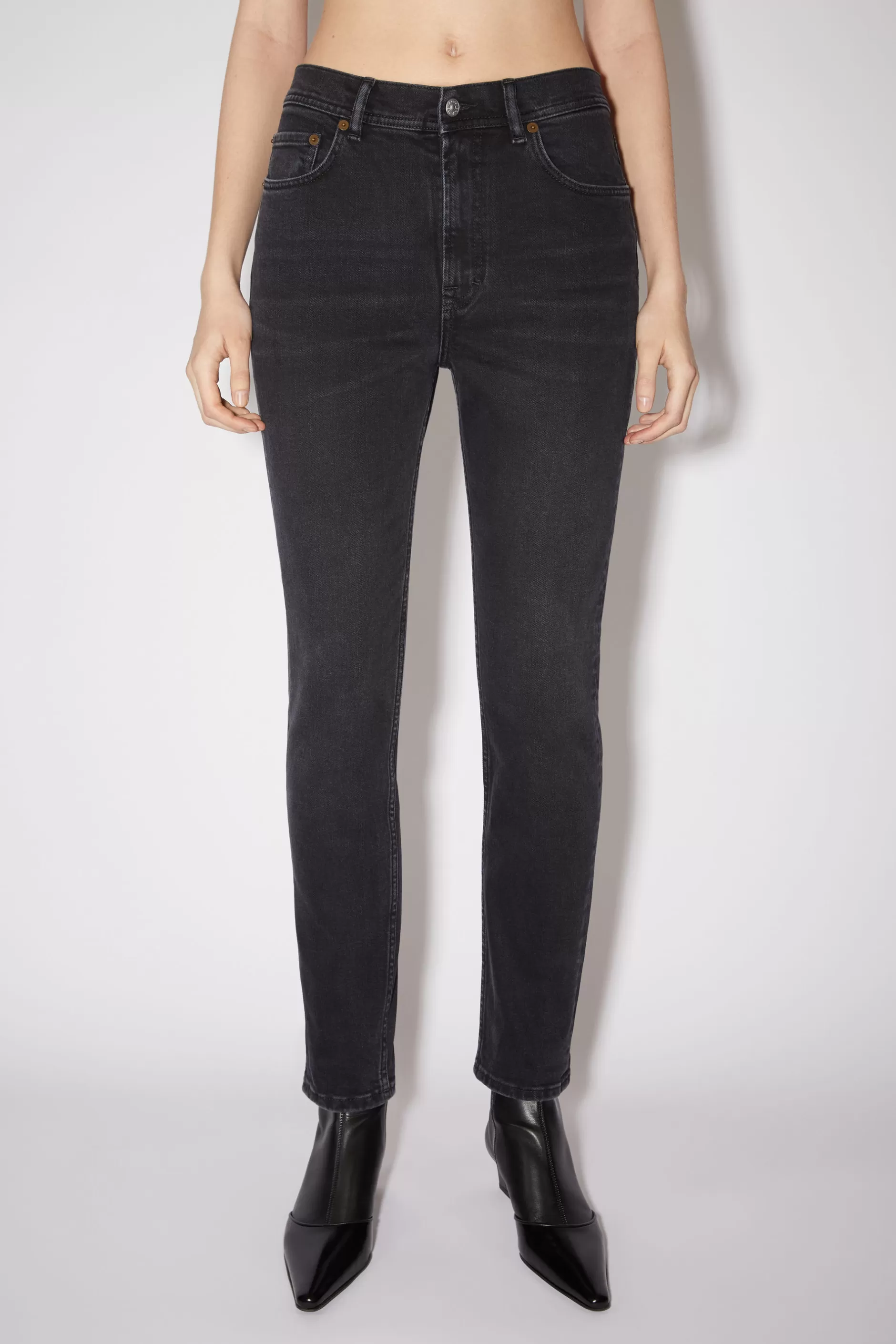 Acne Studios Jeans Mit Schmaler Passform – Melk Used Black Flash Sale