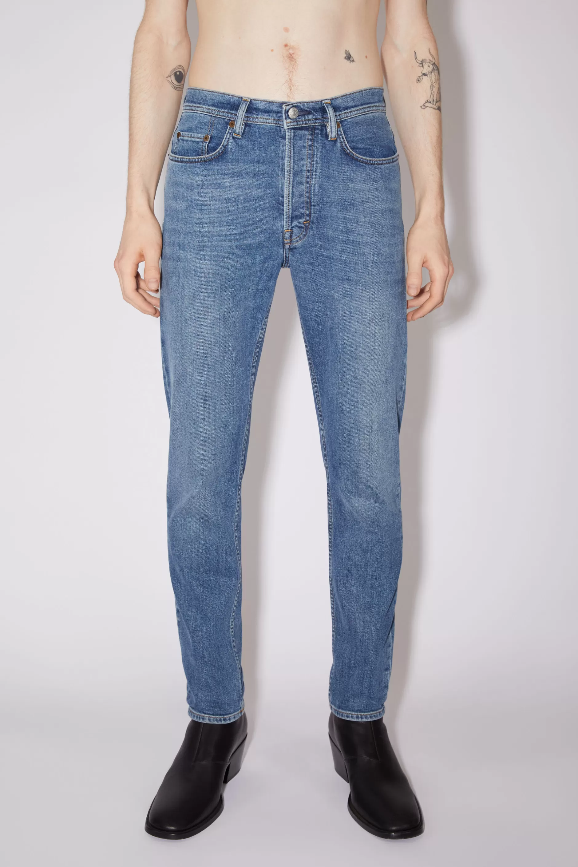 Acne Studios Jeans Mit Schmaler Passform – River Mid Blue Cheap