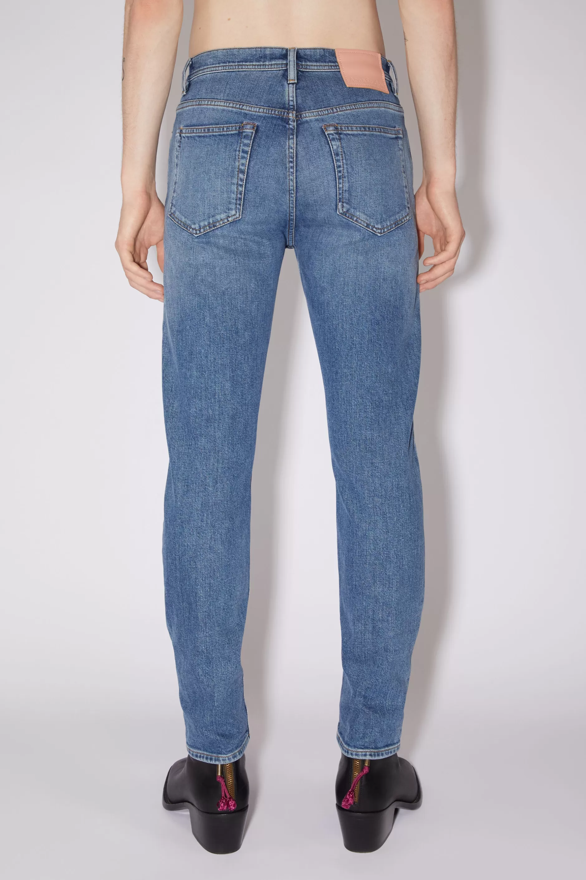 Acne Studios Jeans Mit Schmaler Passform – River Mid Blue Cheap