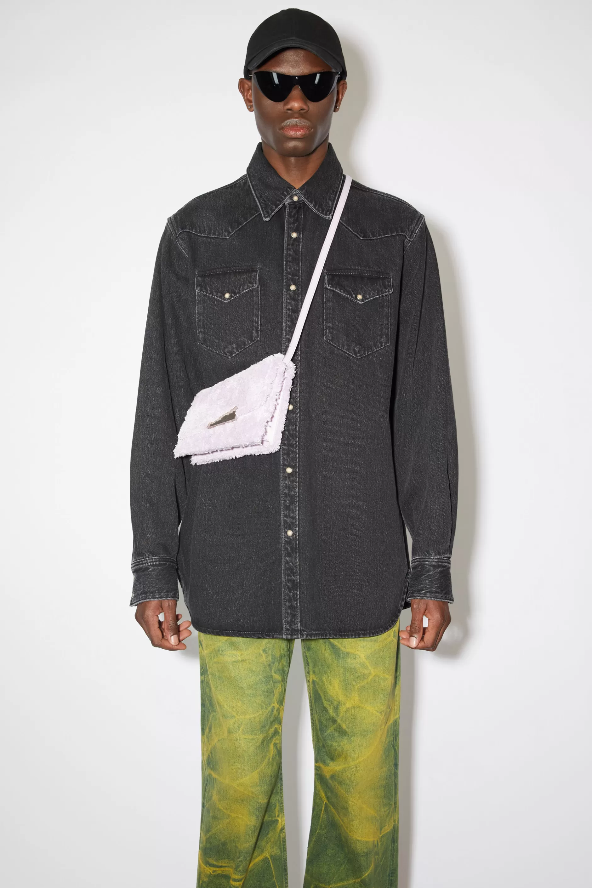 Acne Studios Jeanshemd Mit Knopfleiste Schwarz Outlet