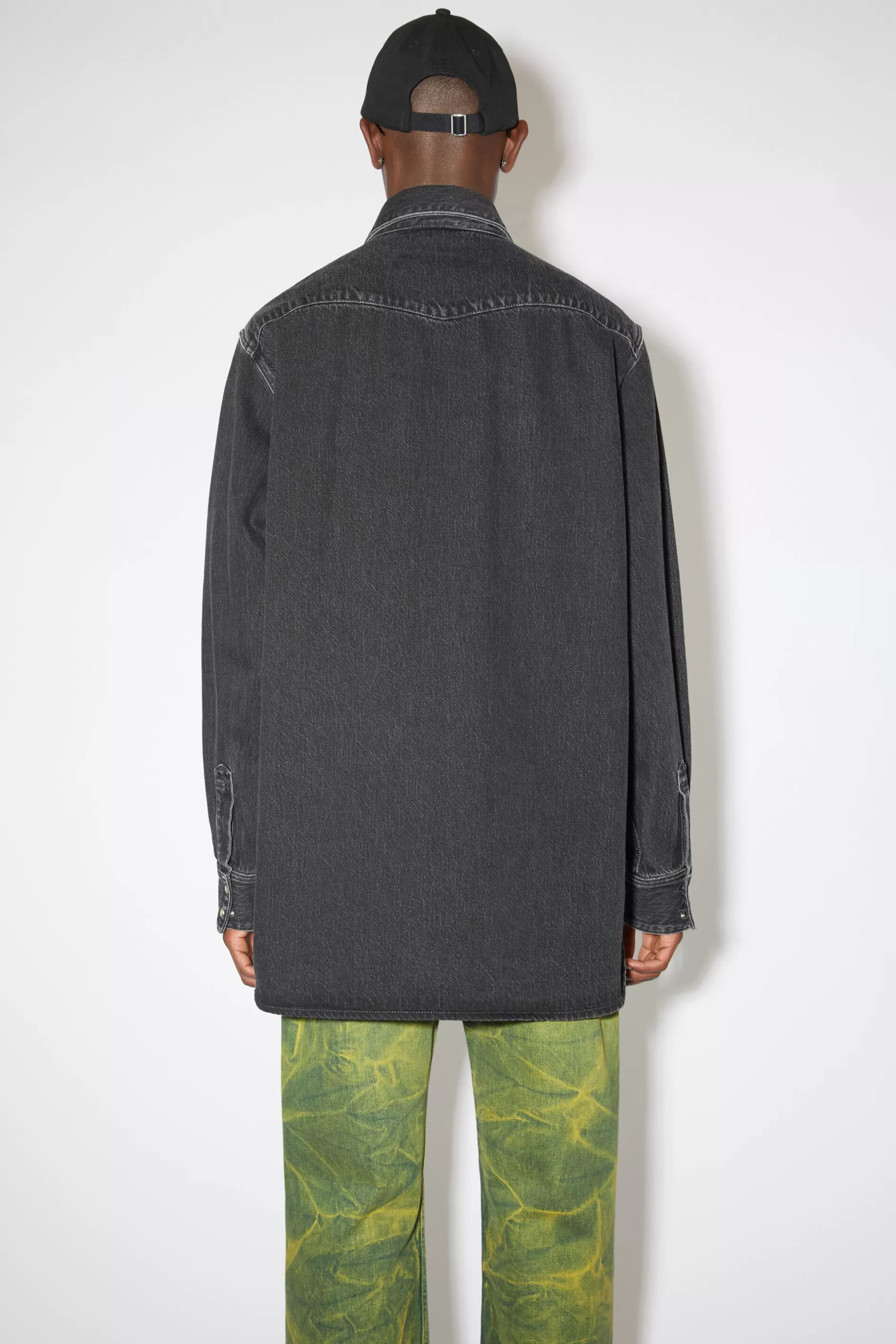 Acne Studios Jeanshemd Mit Knopfleiste Schwarz Outlet