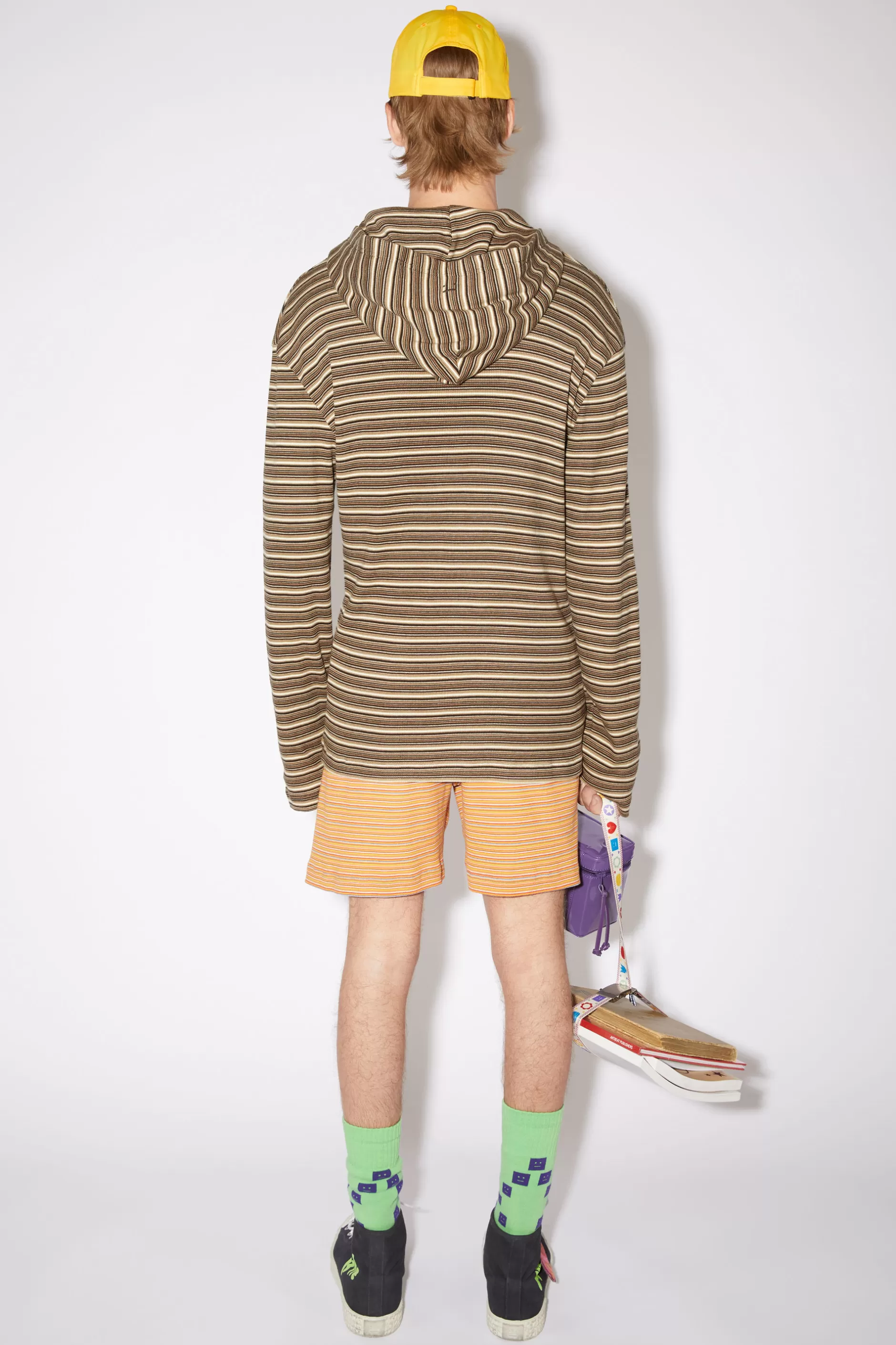 Acne Studios Kapuzen-Hemd Mit Langem Arm Kakaobraun/Multi Fashion