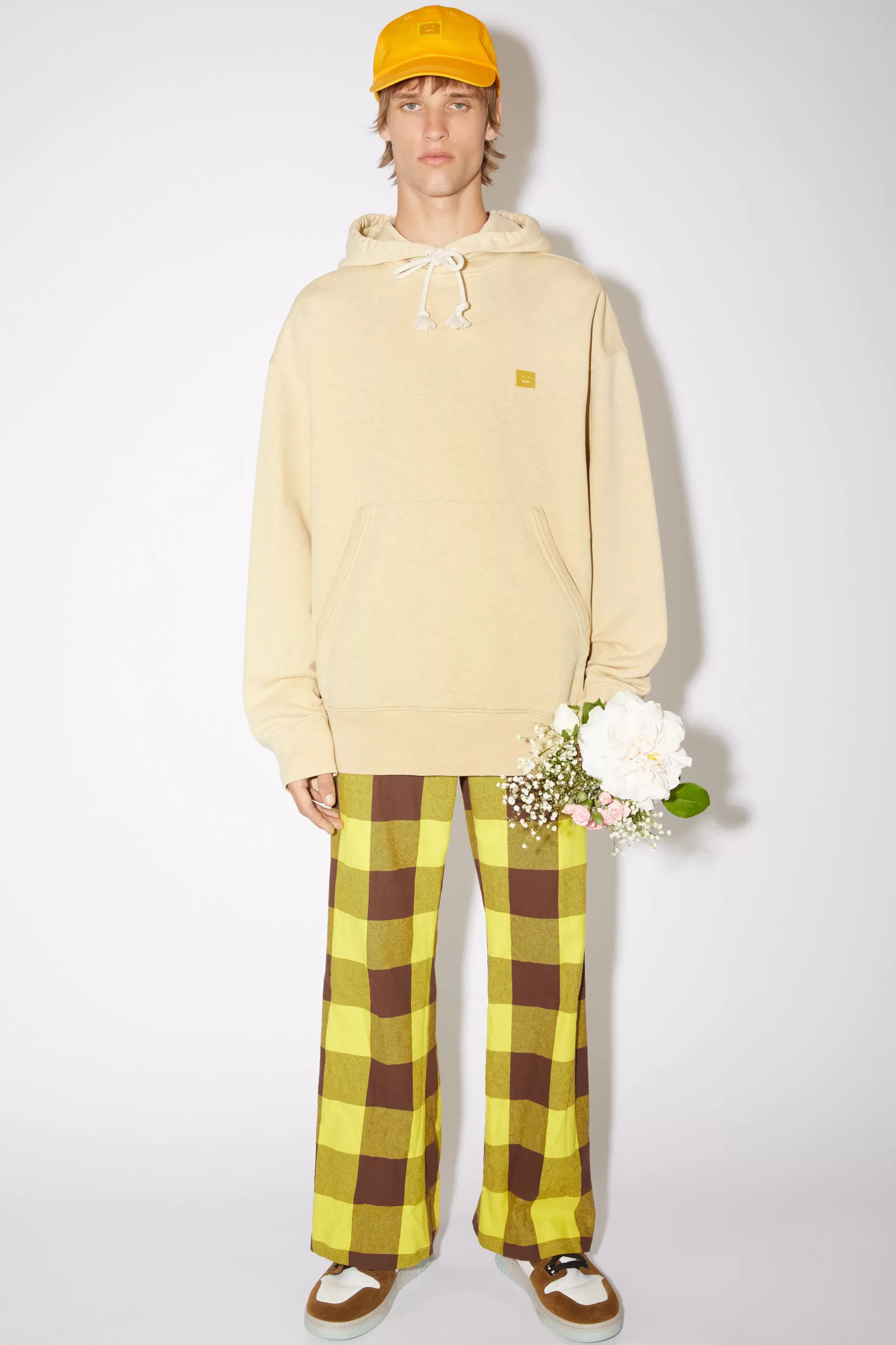 Acne Studios Kapuzenpullover Meliertes Blassgelb Best Sale