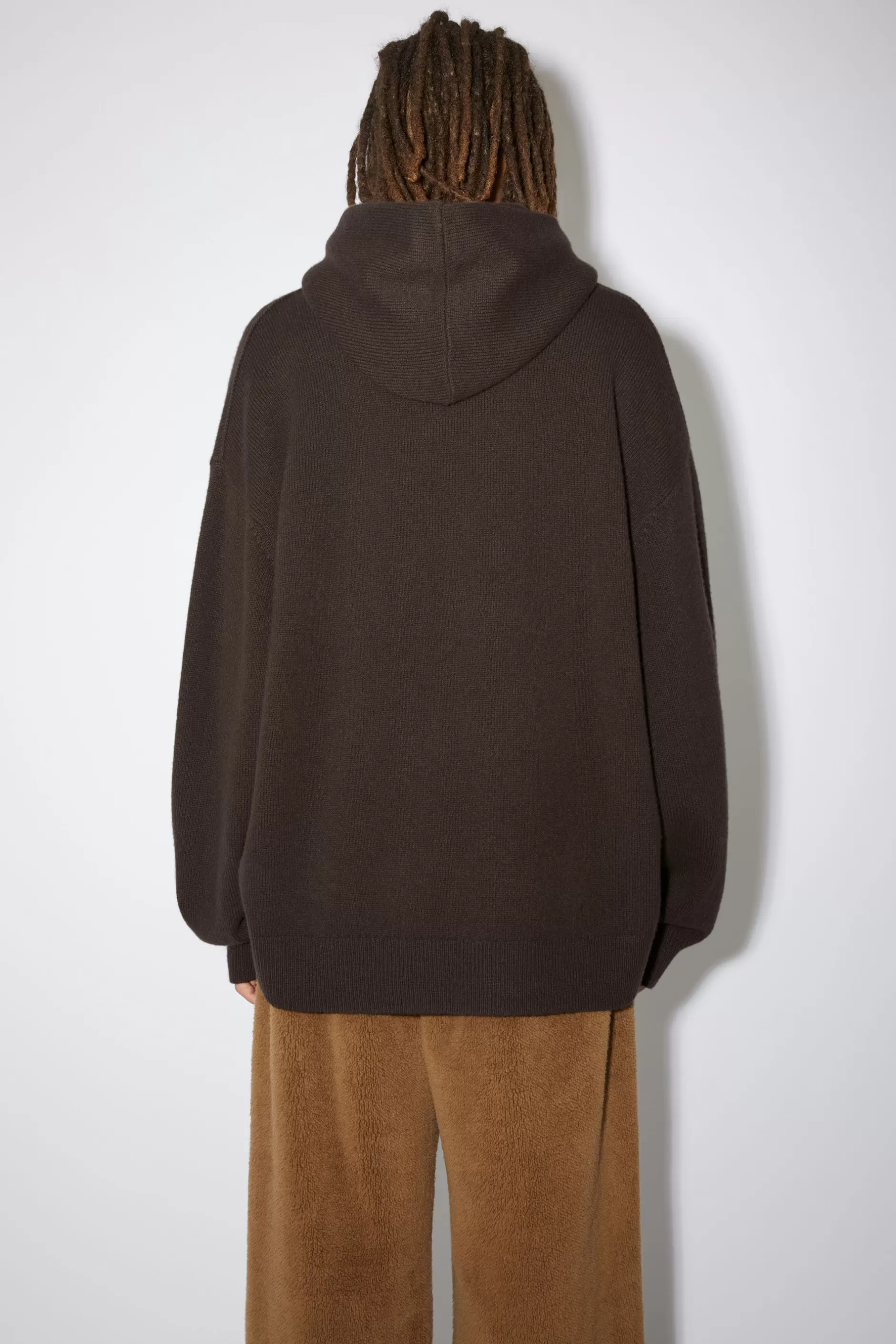 Acne Studios Kapuzen-Pullover Aus Wolle Kaffeebraun Outlet