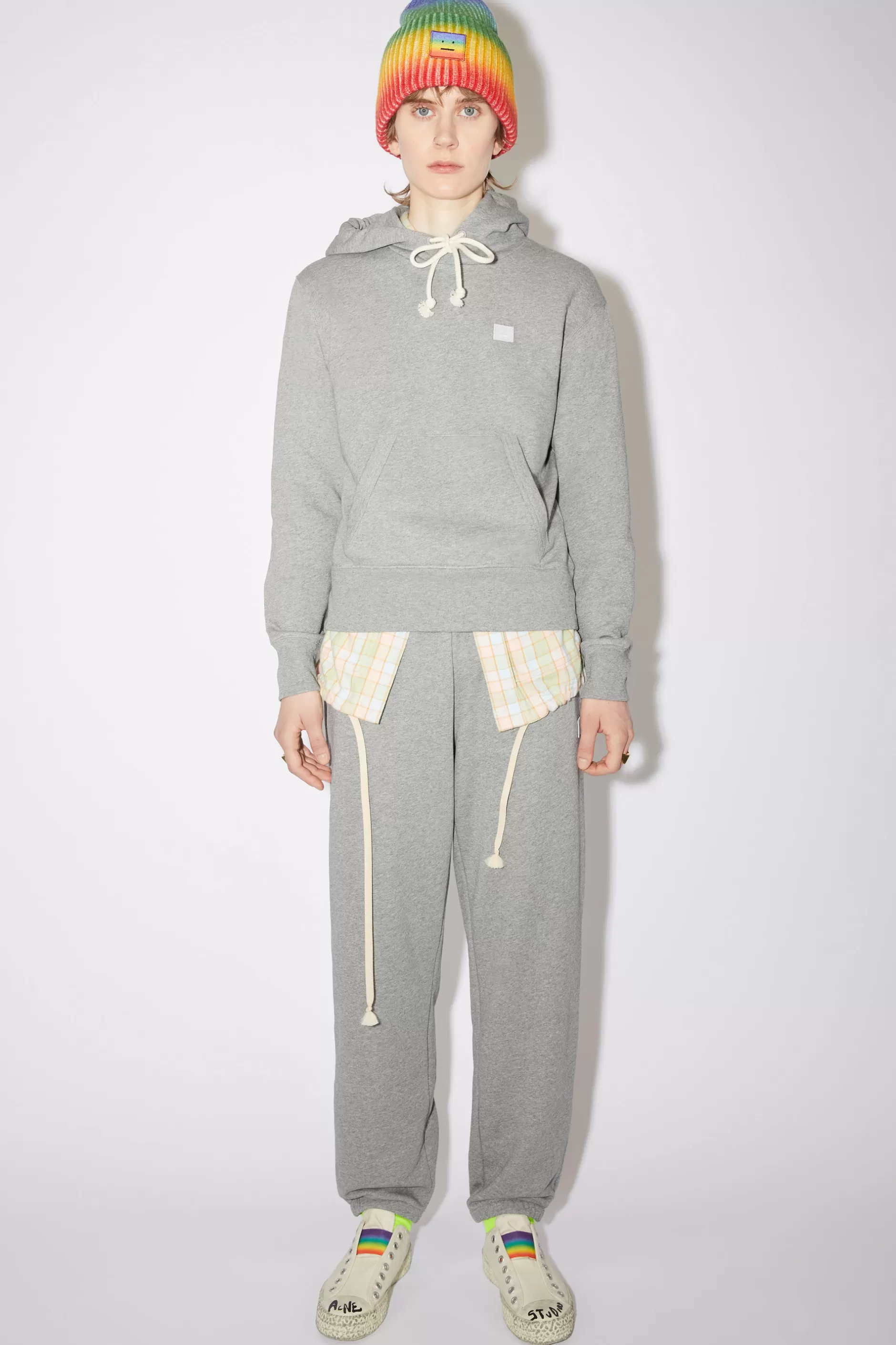 Acne Studios Kapuzen-Sweatshirt Hellgrau-Meliert Hot