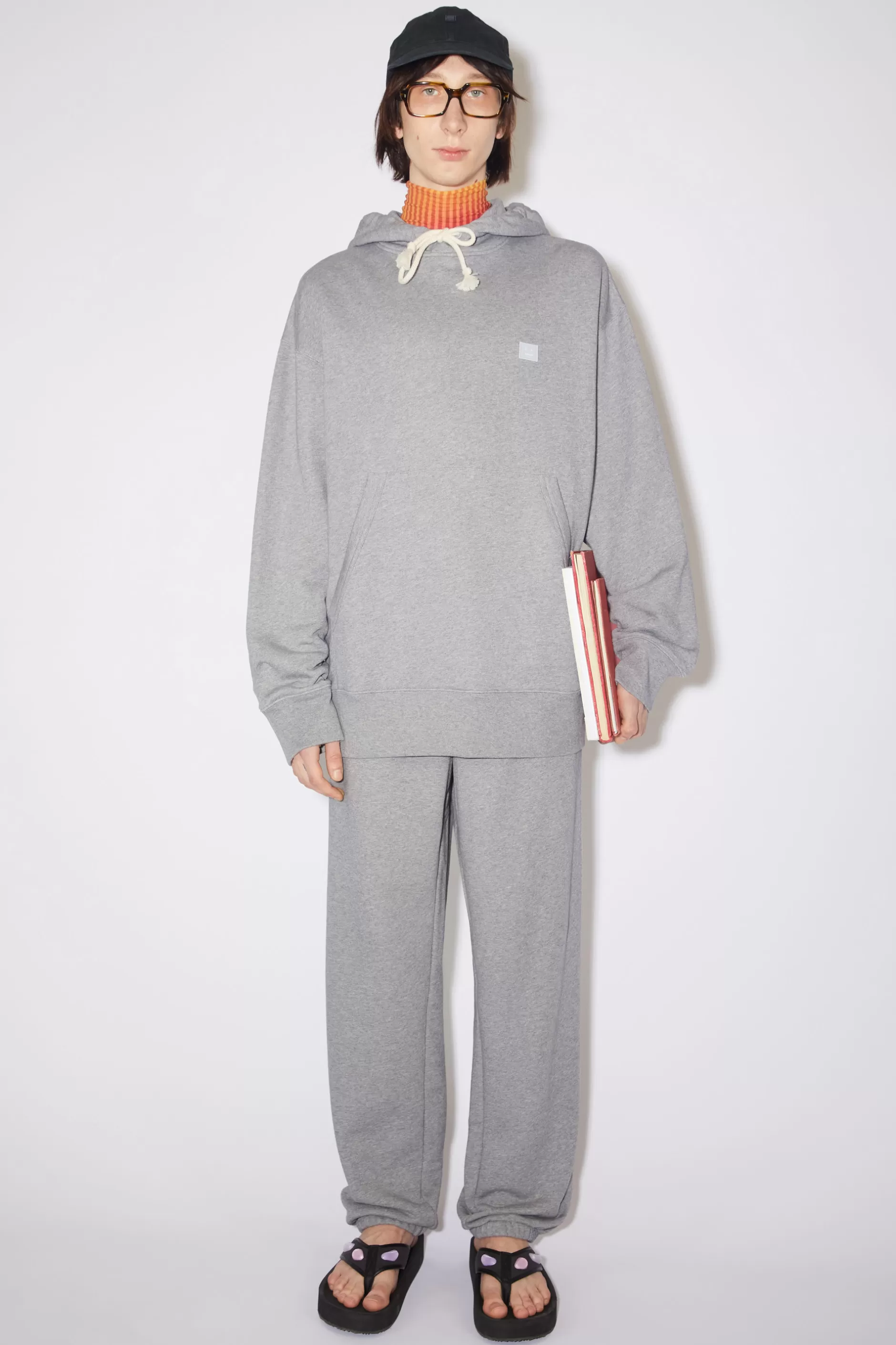 Acne Studios Kapuzen-Sweatshirt Hellgrau-Meliert Outlet