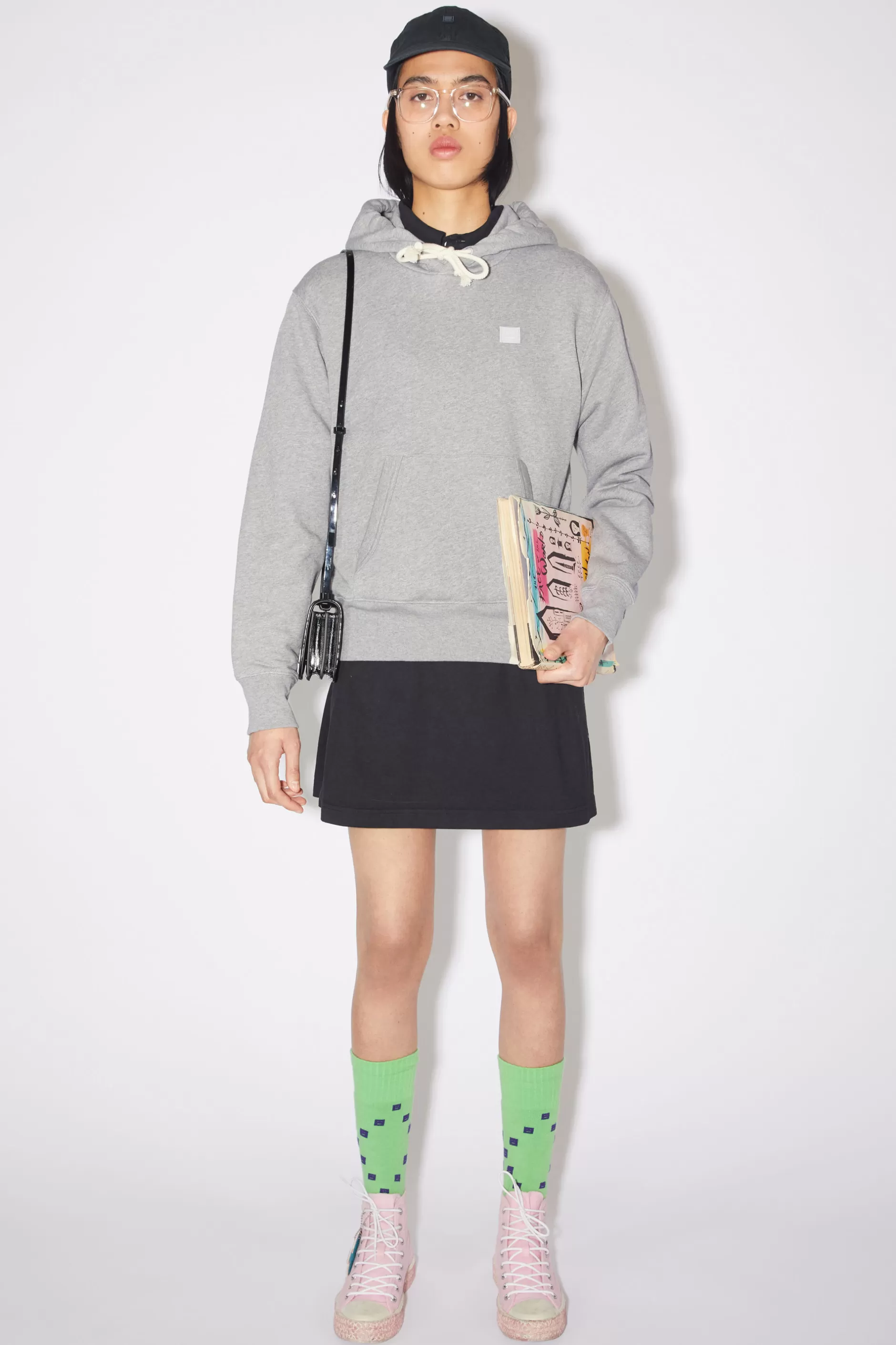 Acne Studios Kapuzen-Sweatshirt Hellgrau-Meliert Fashion