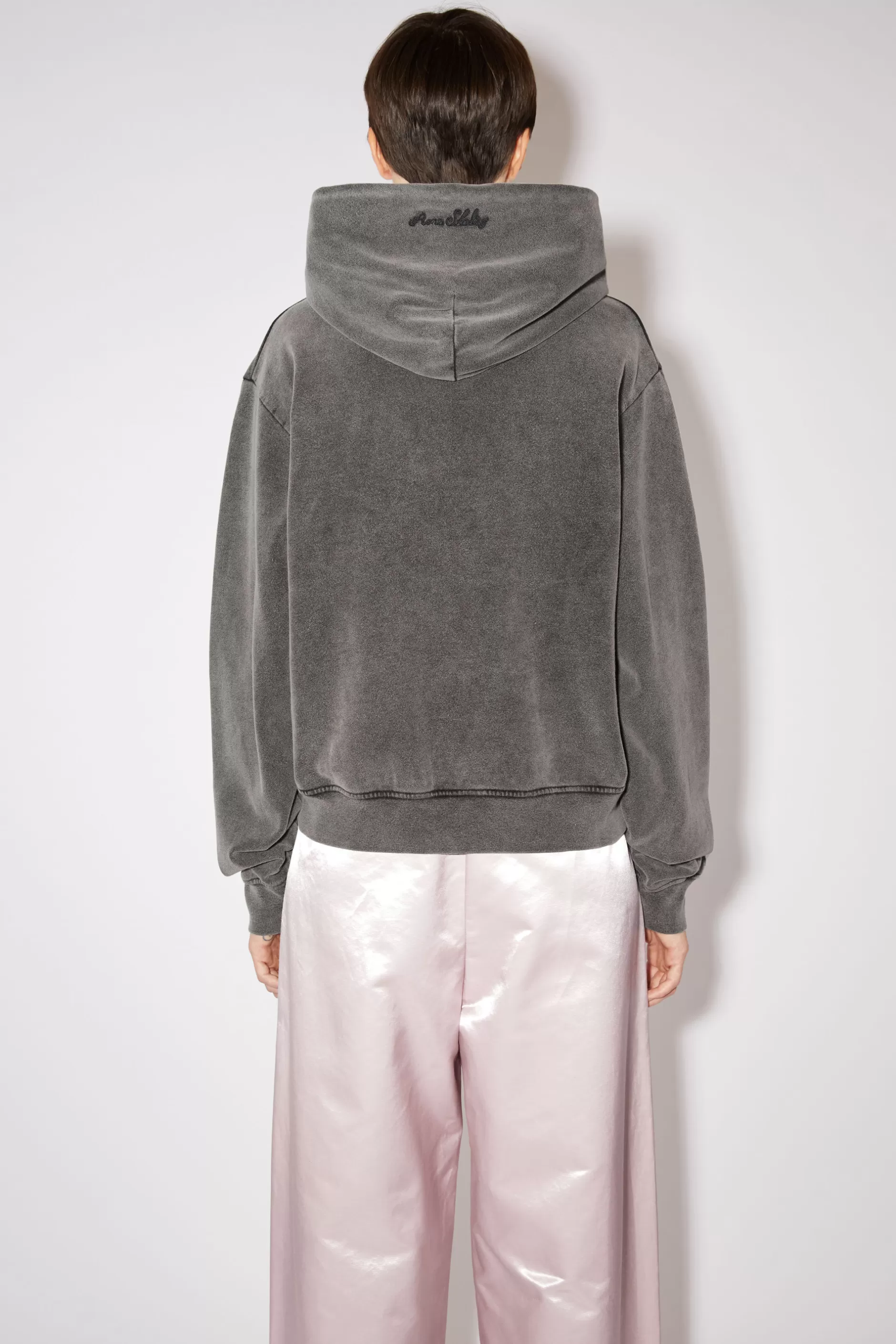 Acne Studios Kapuzen-Sweatshirt Mit Grafik Ausgebleichtes Schwarz Outlet