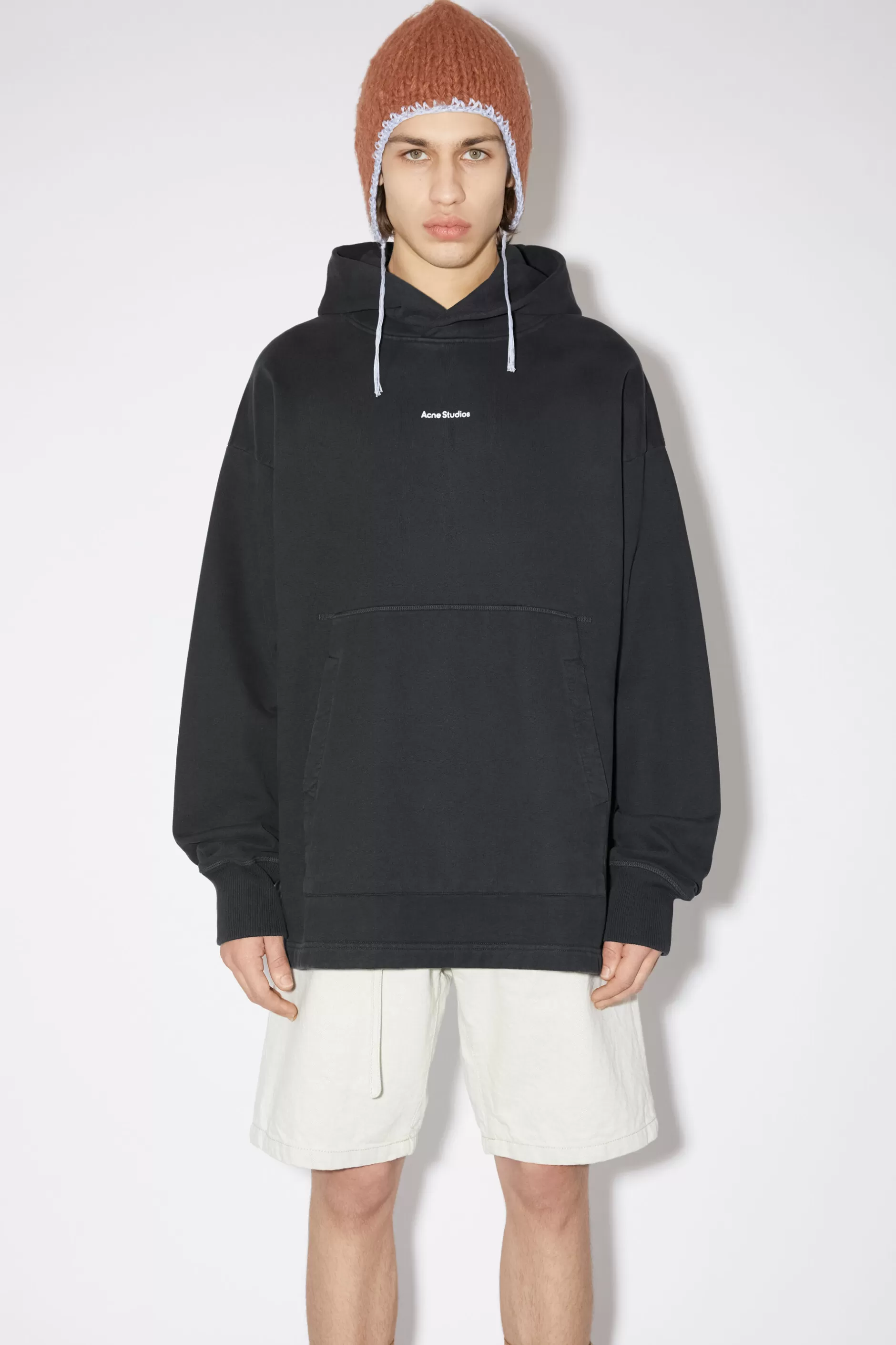 Acne Studios Kapuzen-Sweatshirt Mit Logo Schwarz Cheap