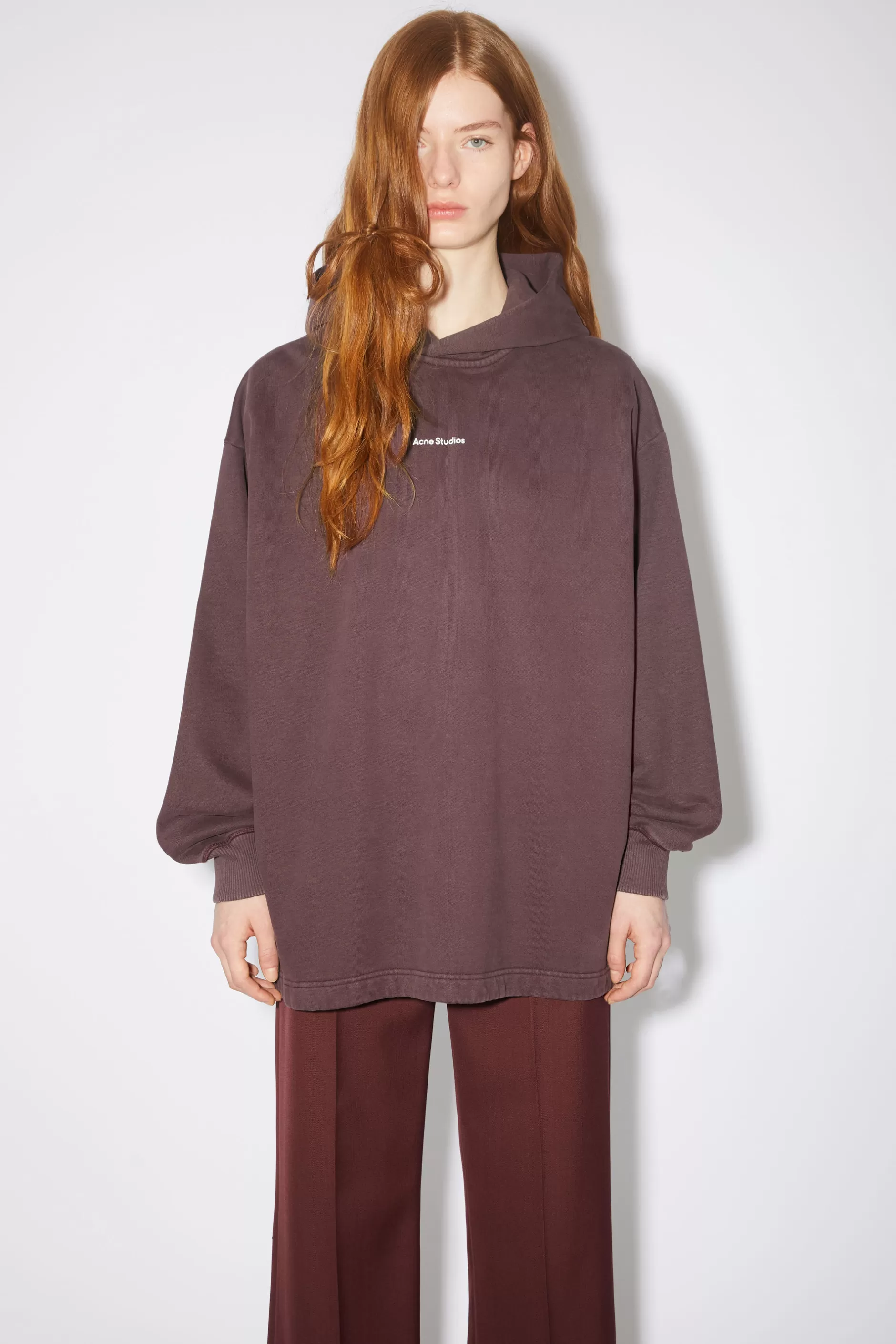 Acne Studios Kapuzen-Sweatshirt Mit Logo Aubergine Fashion