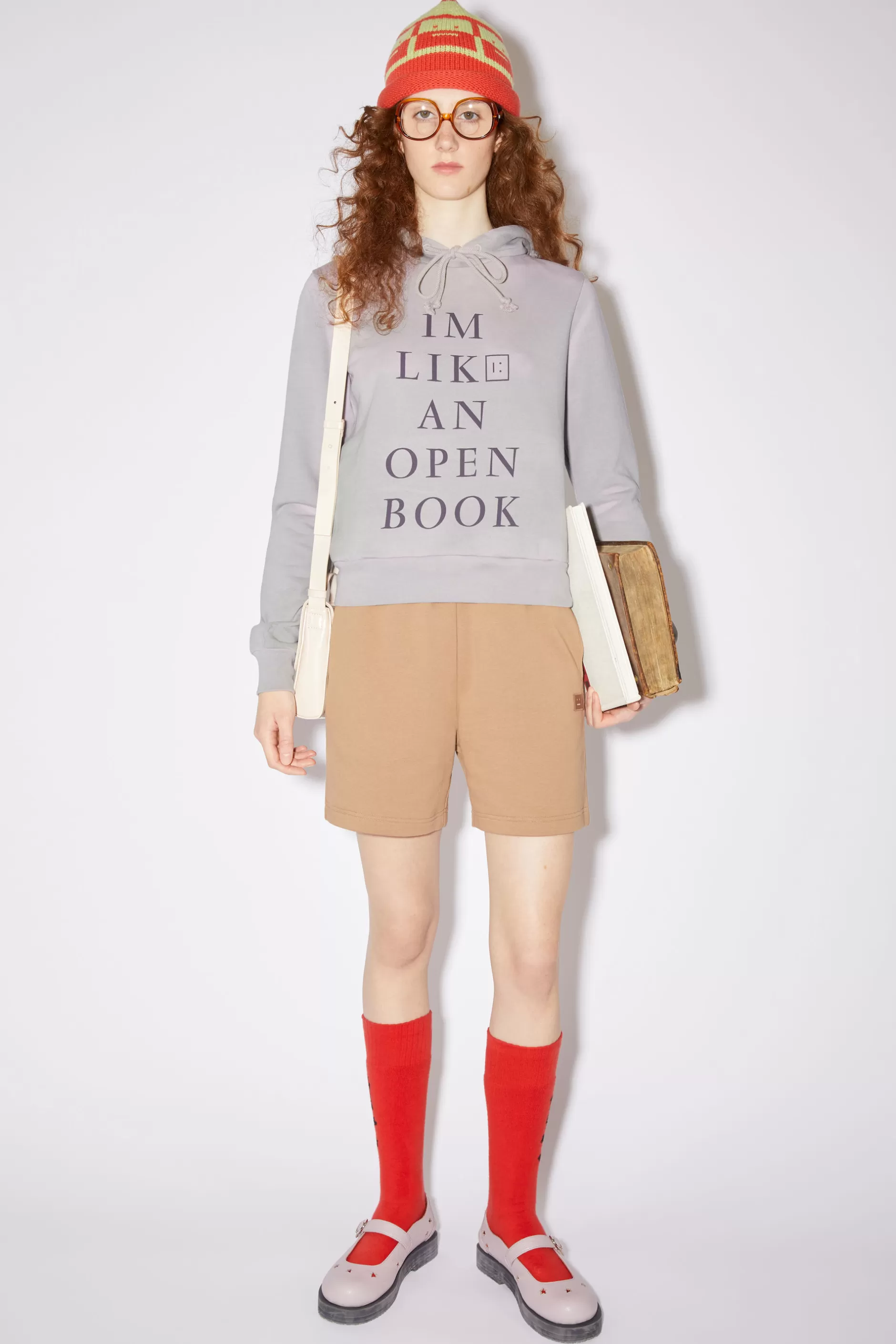 Acne Studios Kapuzen-Sweatshirt Mit Print Grau/Lila Sale