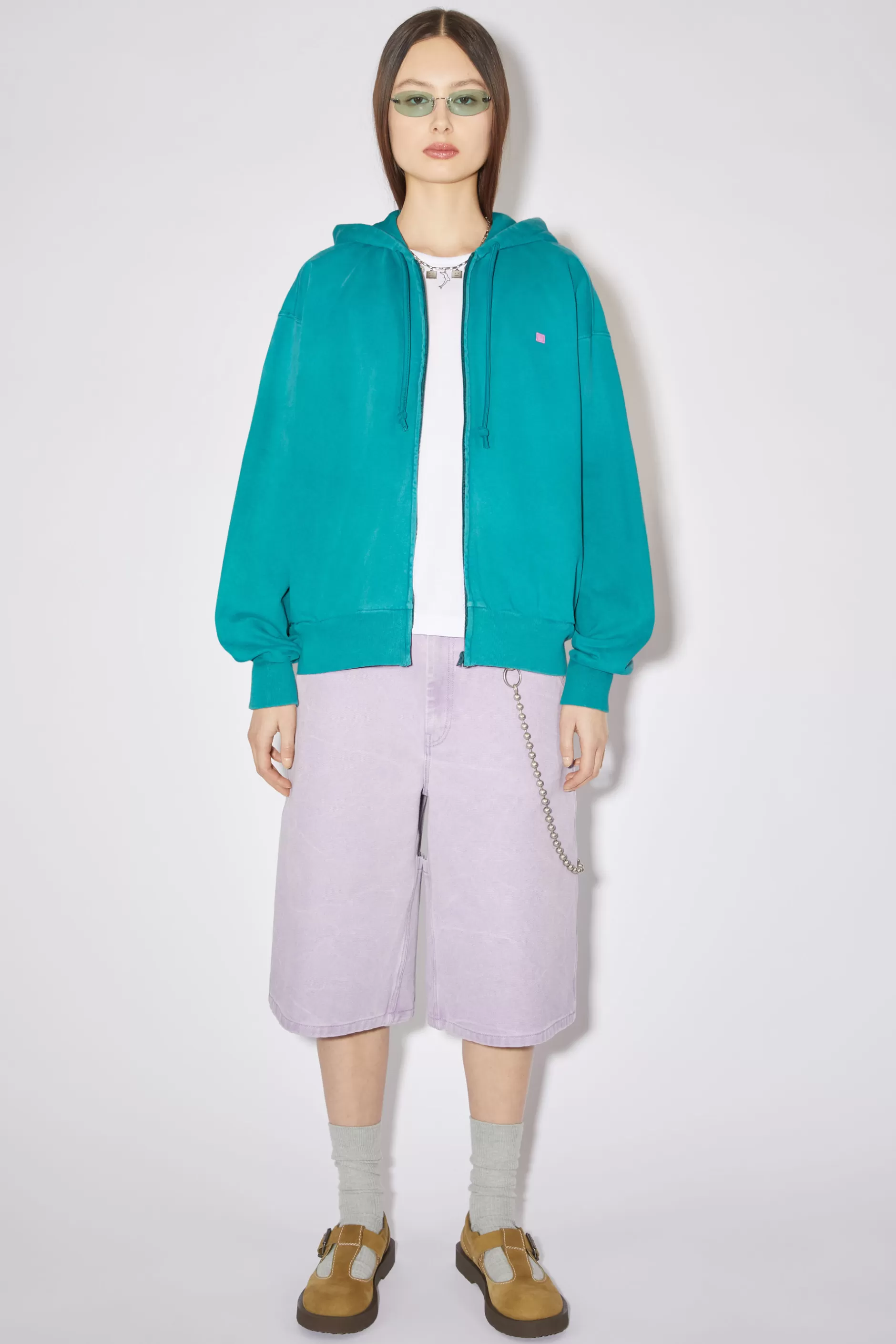 Acne Studios Kapuzen-Sweatshirt Mit Reisverschluss Seegrun Cheap