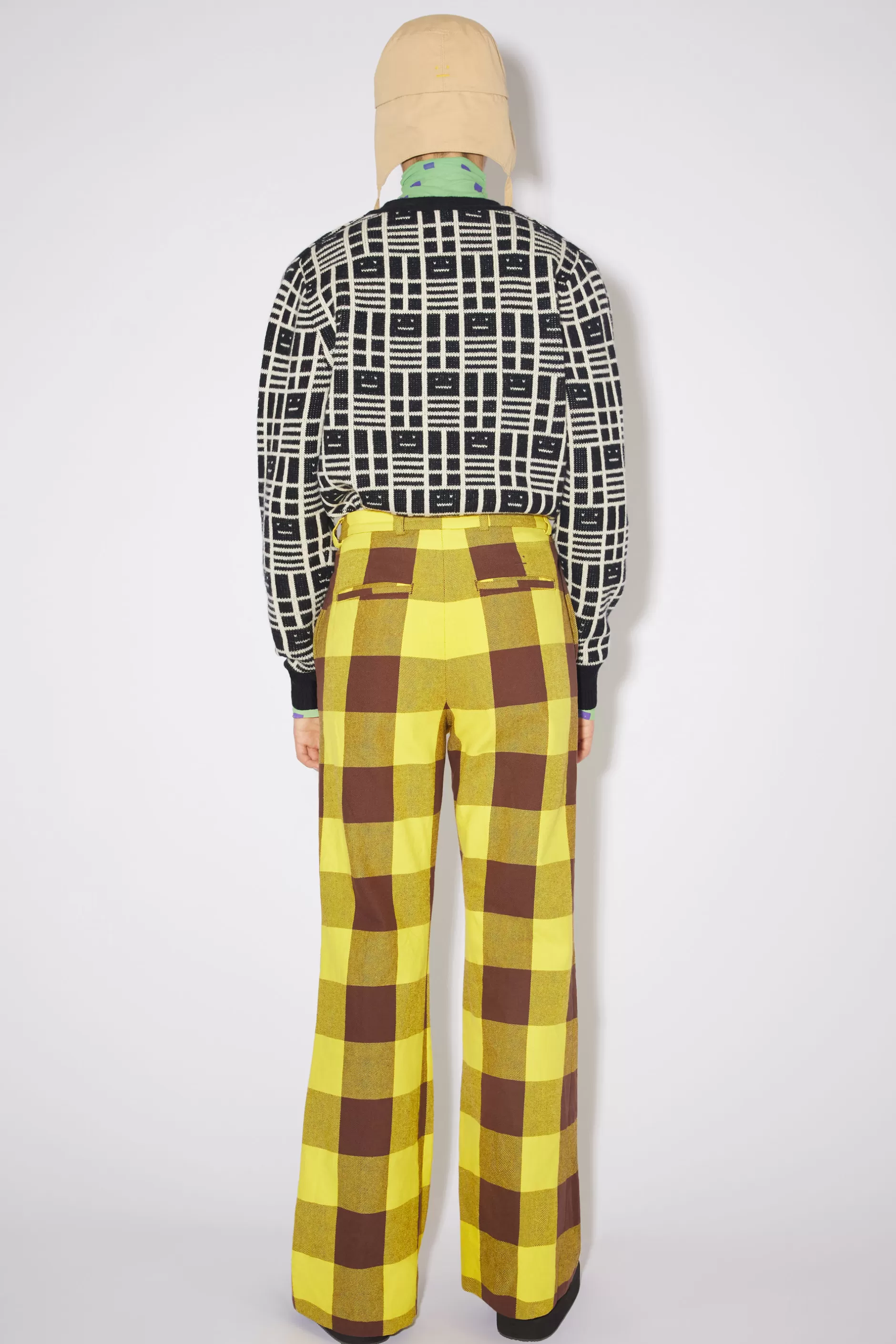 Acne Studios Karierte Hose Gelb/Braun Best