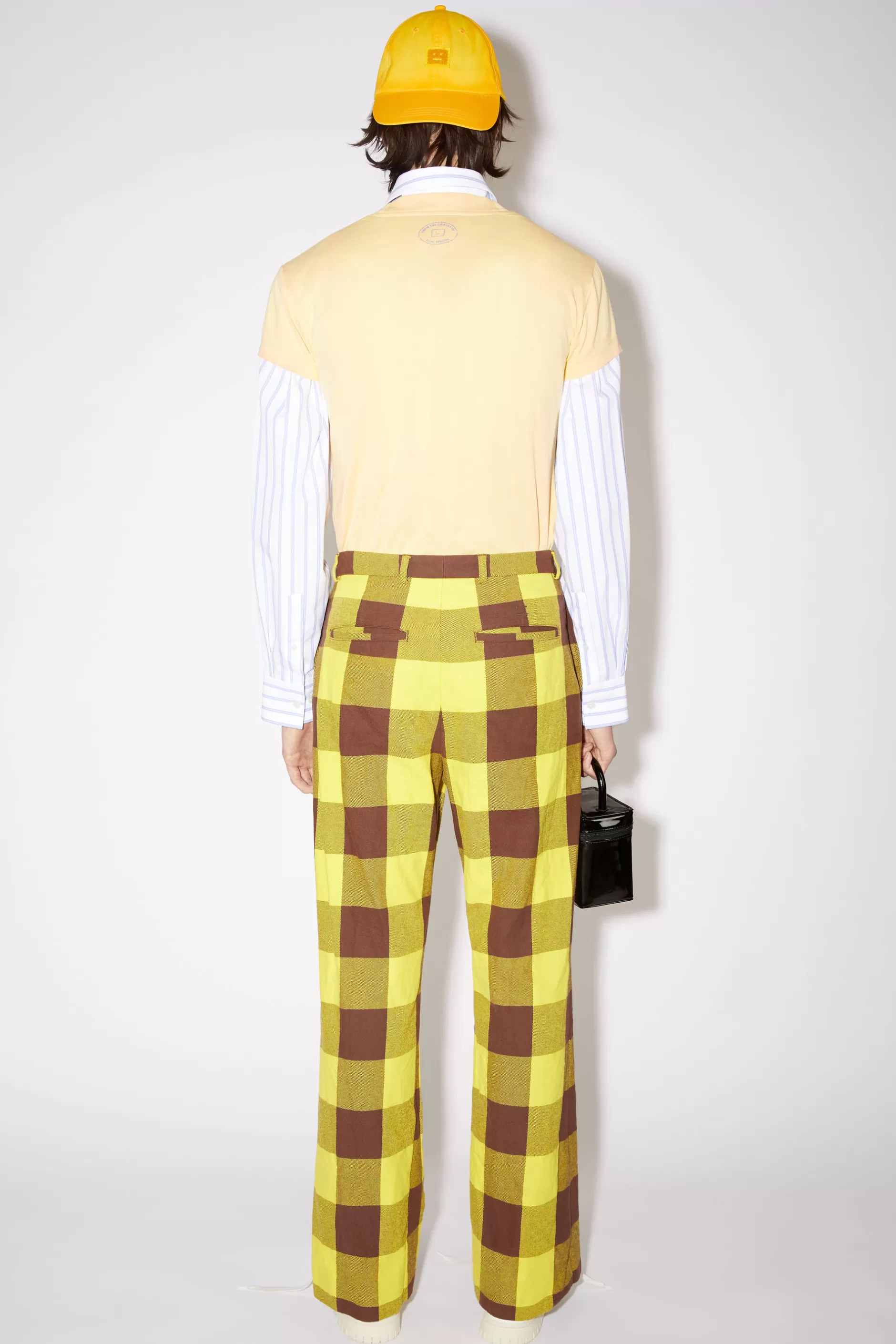 Acne Studios Karierte Hose Gelb/Braun Sale