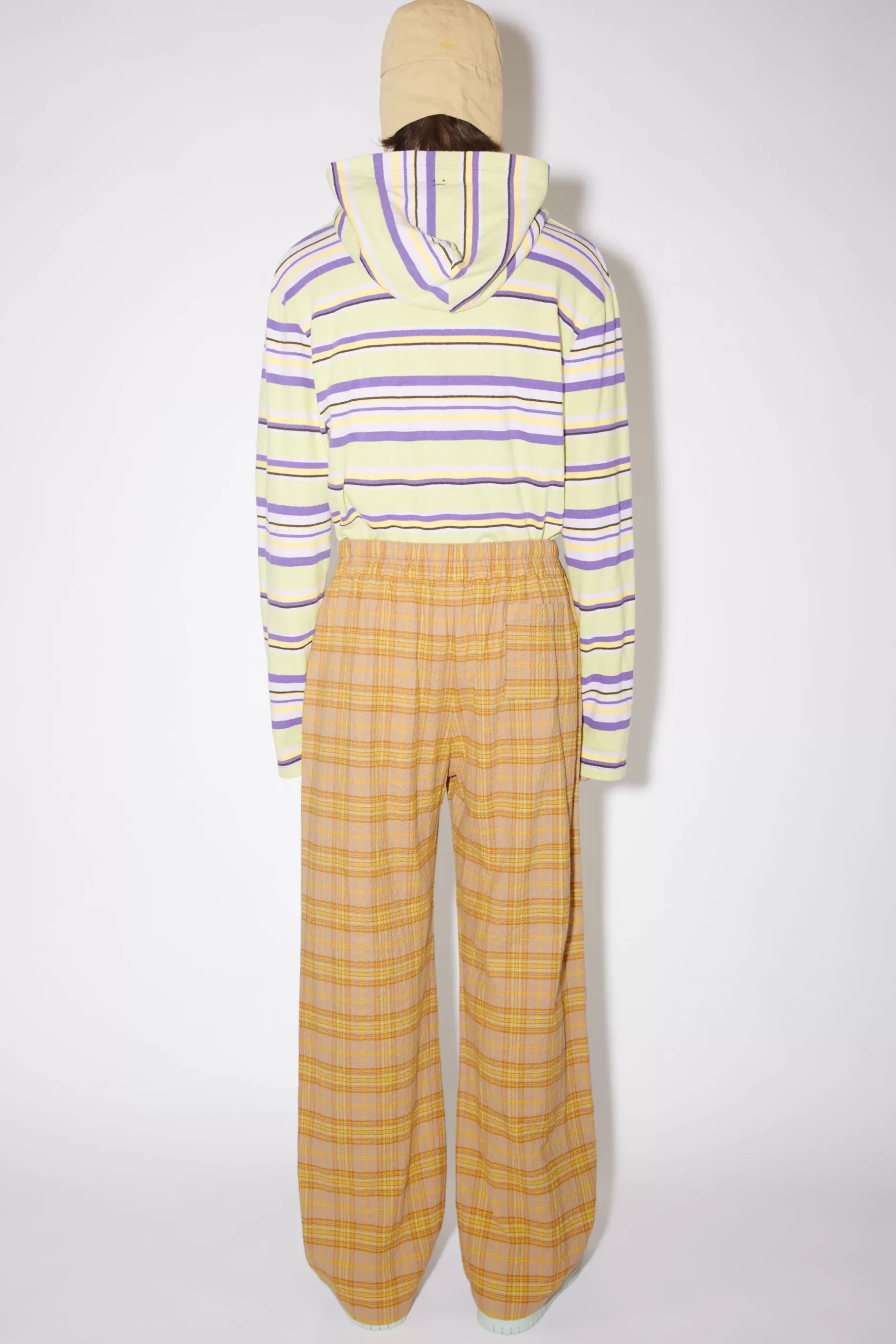 Acne Studios Karierte Hose Braun/Orange Flash Sale