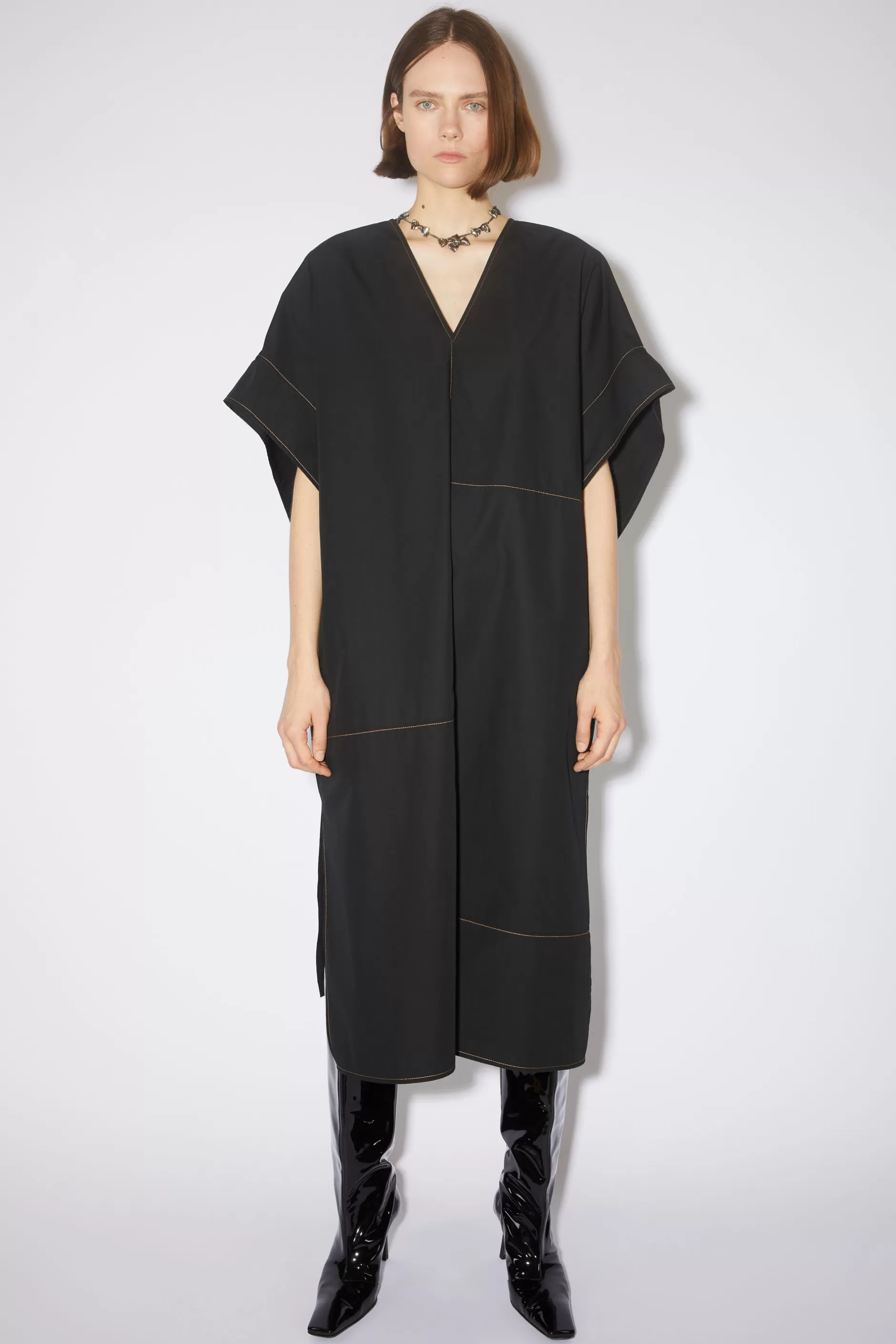 Acne Studios Kleid Mit Kurzen Armeln Schwarz Shop