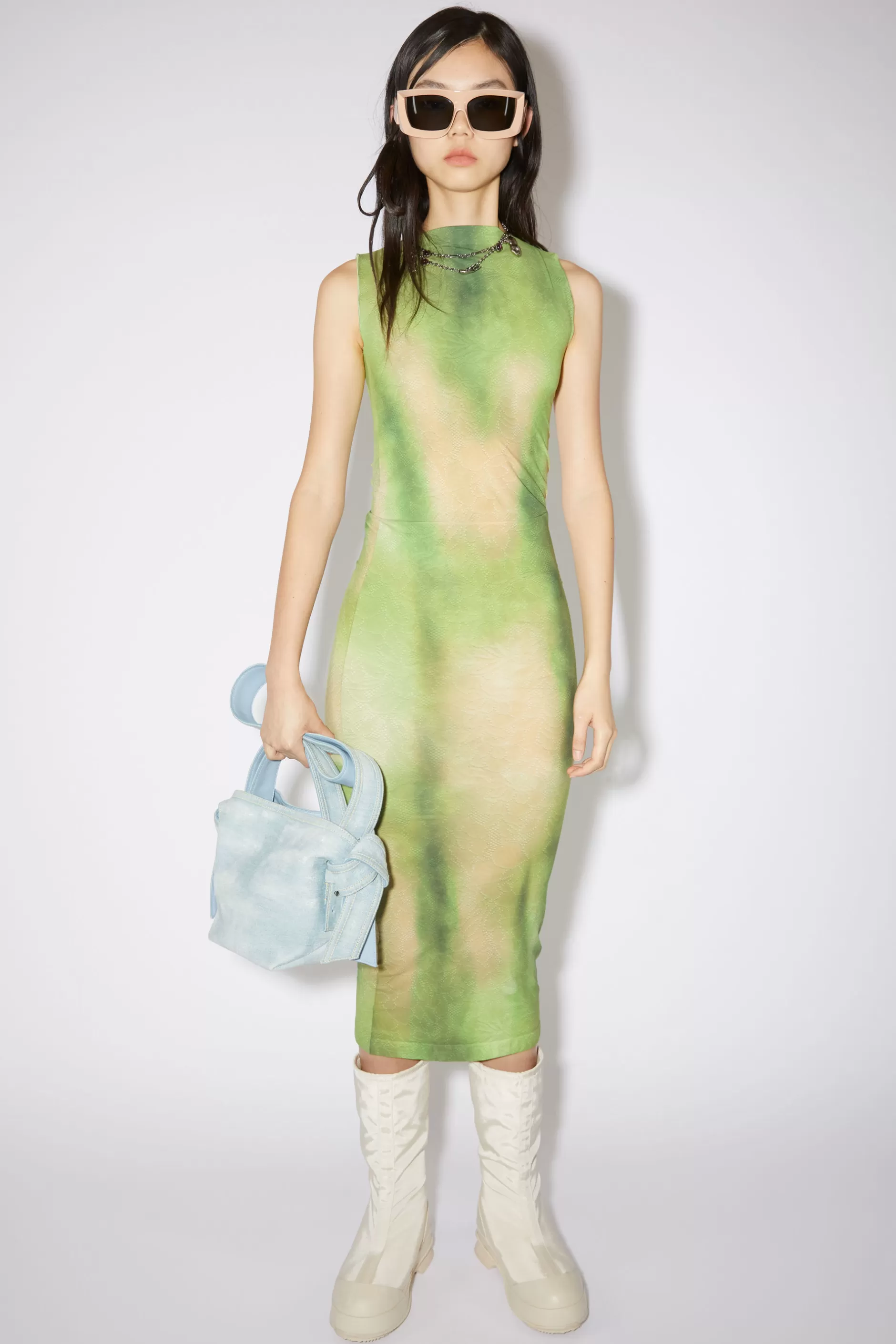 Acne Studios Kleid Mit Print Limone Online