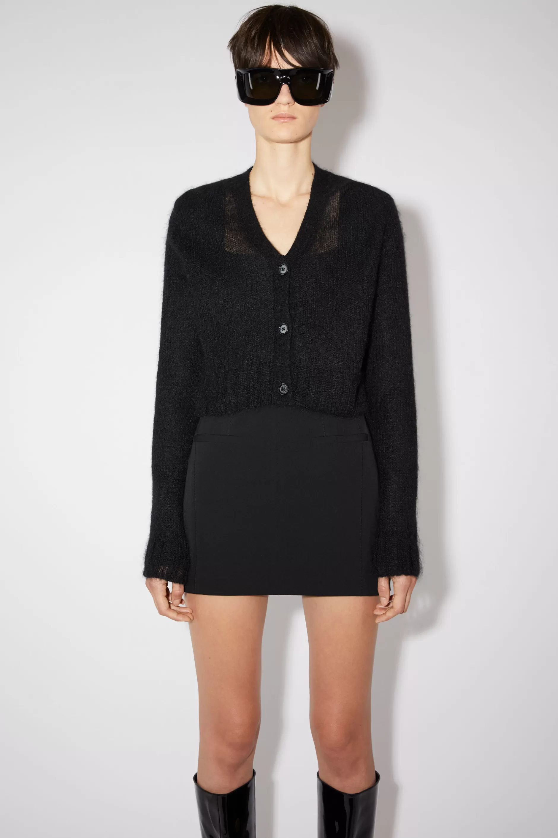 Acne Studios Kurz Geschnittener Cardigan Schwarz Cheap