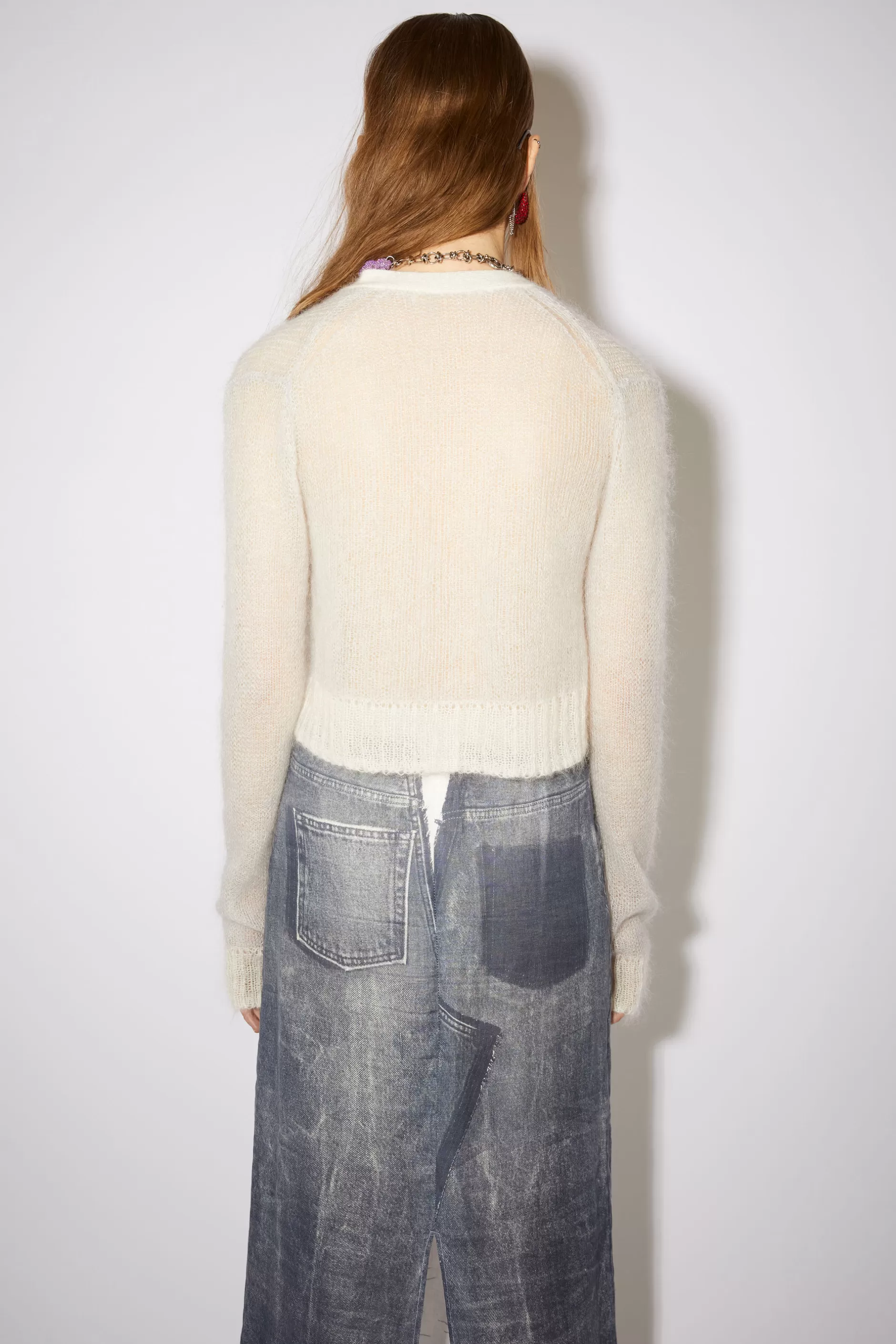 Acne Studios Kurz Geschnittener Cardigan Blassgrau Sale