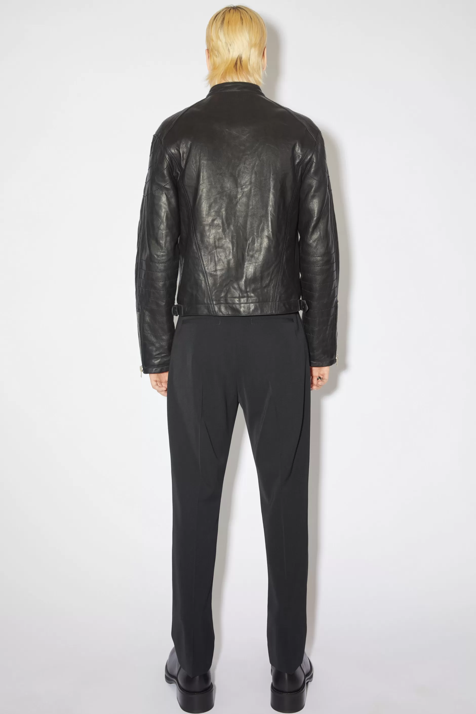 Acne Studios Lederjacke Im Used-Look Schwarz Fashion