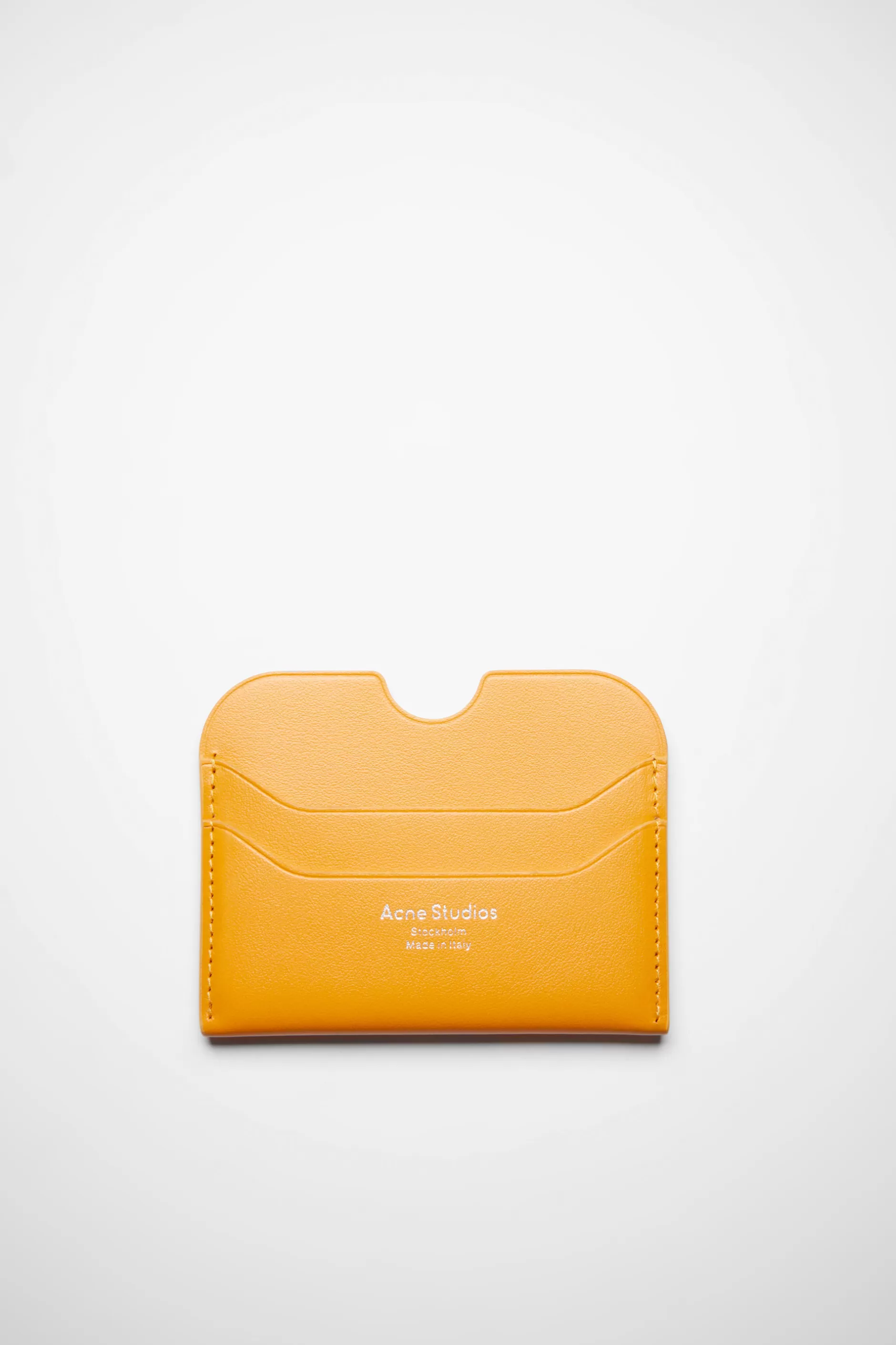 Acne Studios Ledernes Karten-Etui Kurbisorange New