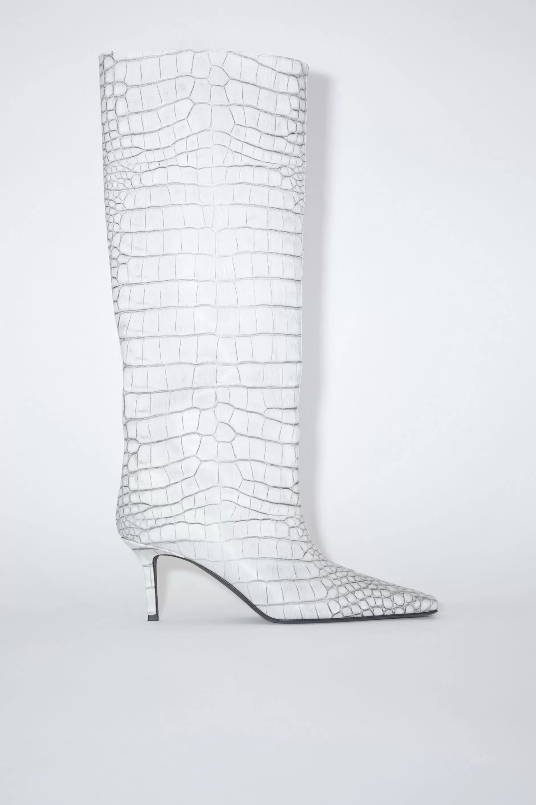 Acne Studios Lederstiefel Mit Absatz Naturweis Cheap