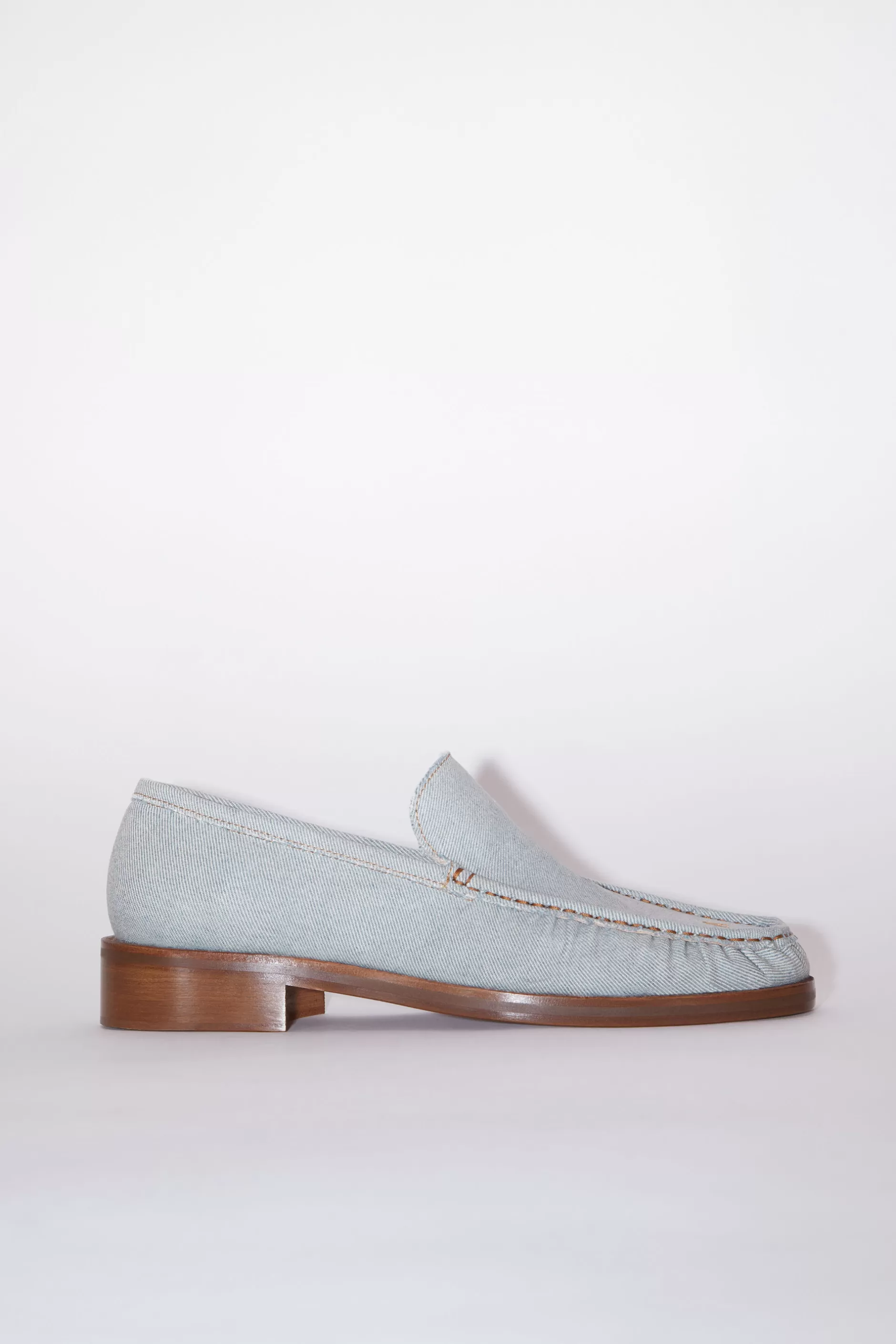 Acne Studios Loafer Aus Leder Verblasstes Blau Hot