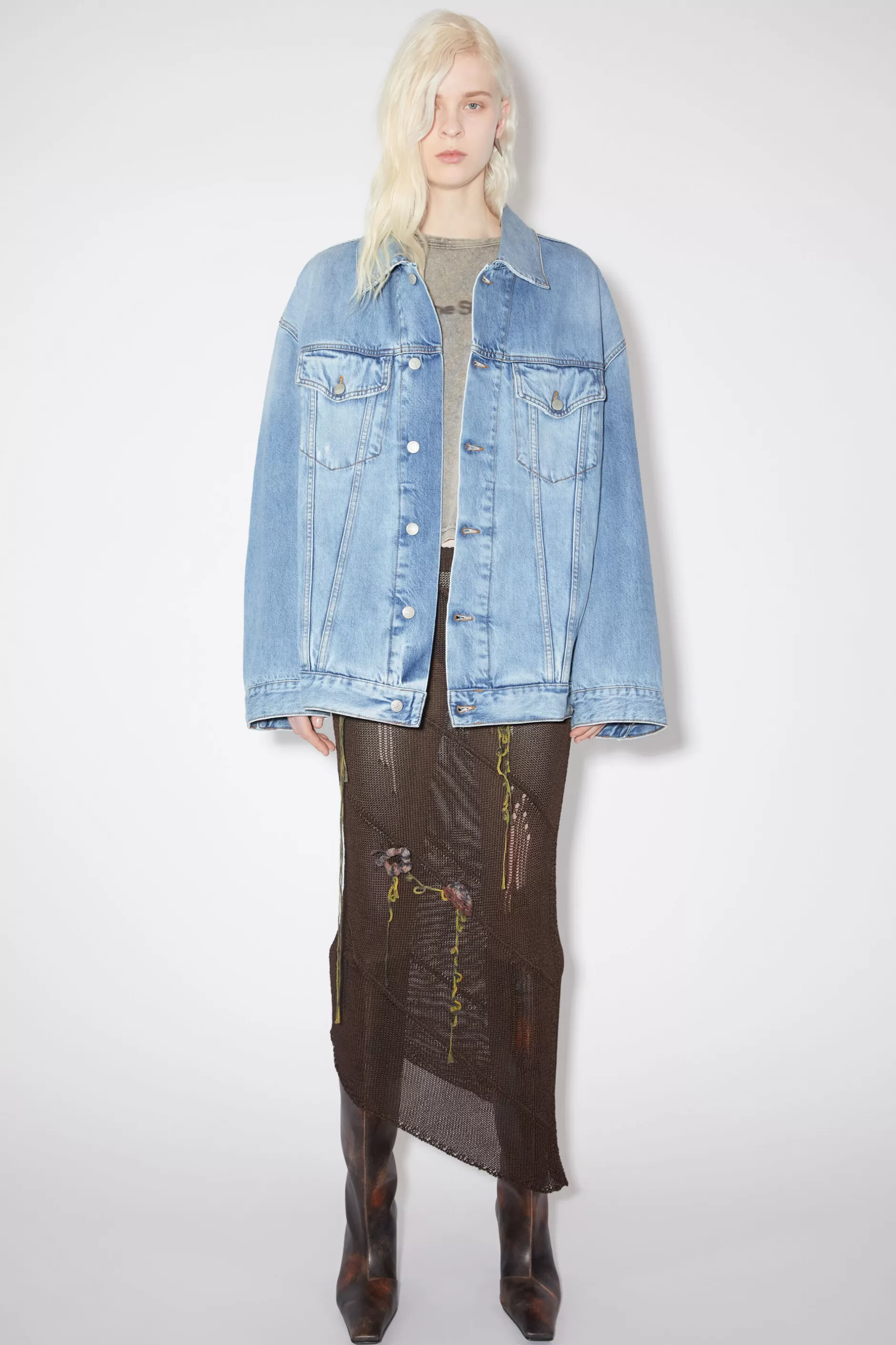 Acne Studios Lockere Denimjacke Hellblau Cheap