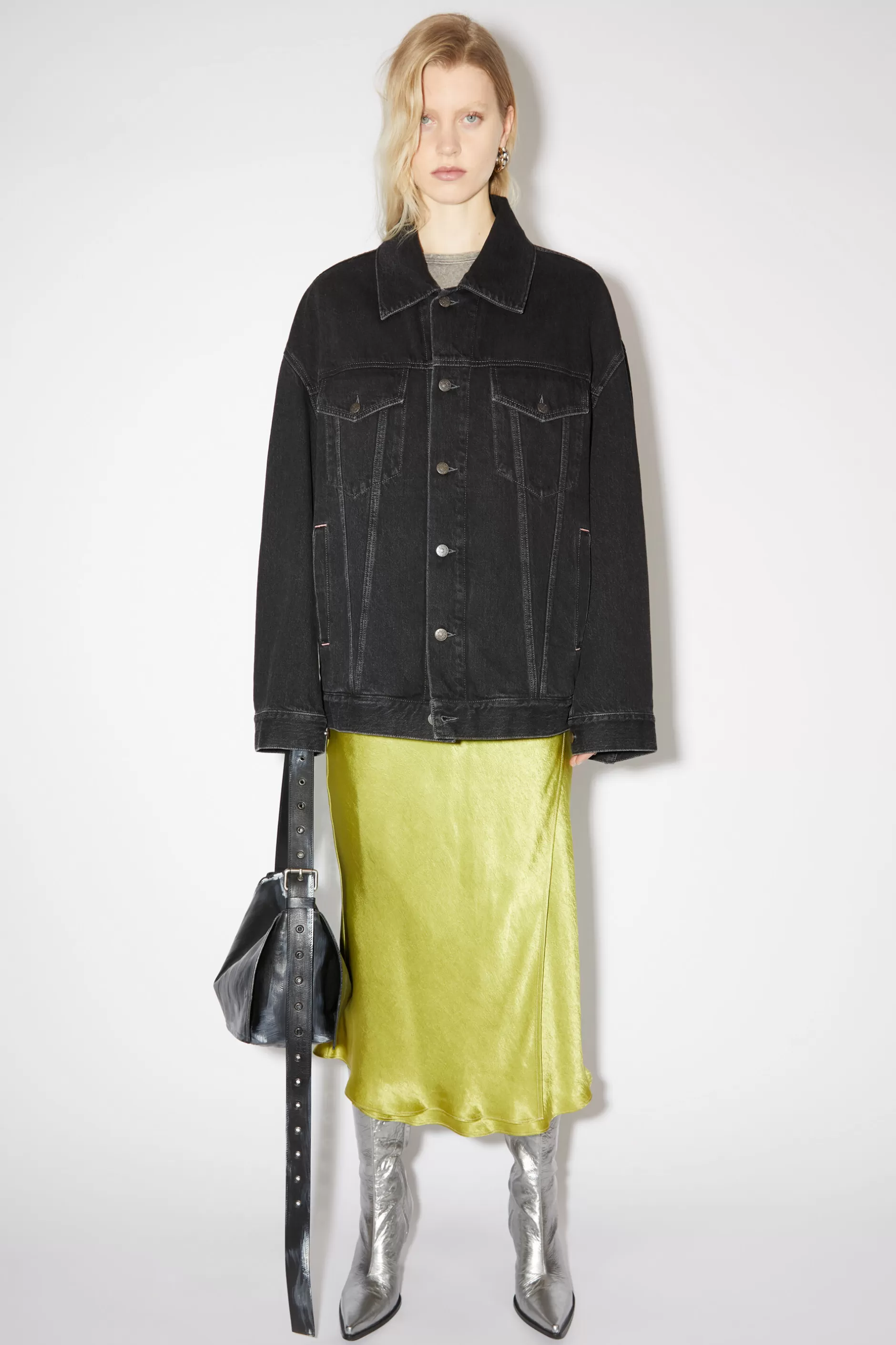 Acne Studios Lockere Denimjacke Schwarz New