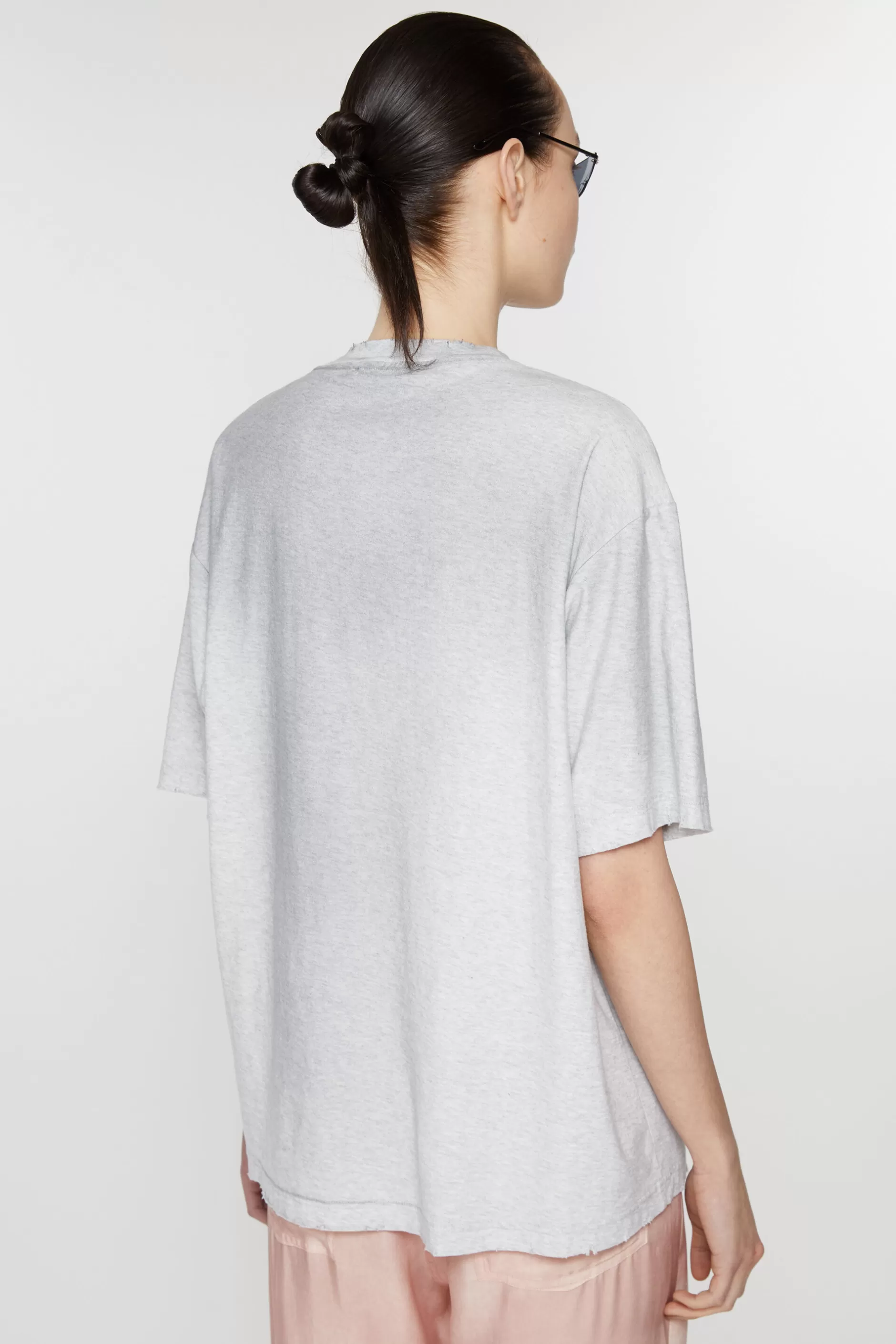 Acne Studios Logo T-Shirt Pale Grey Melange Hot