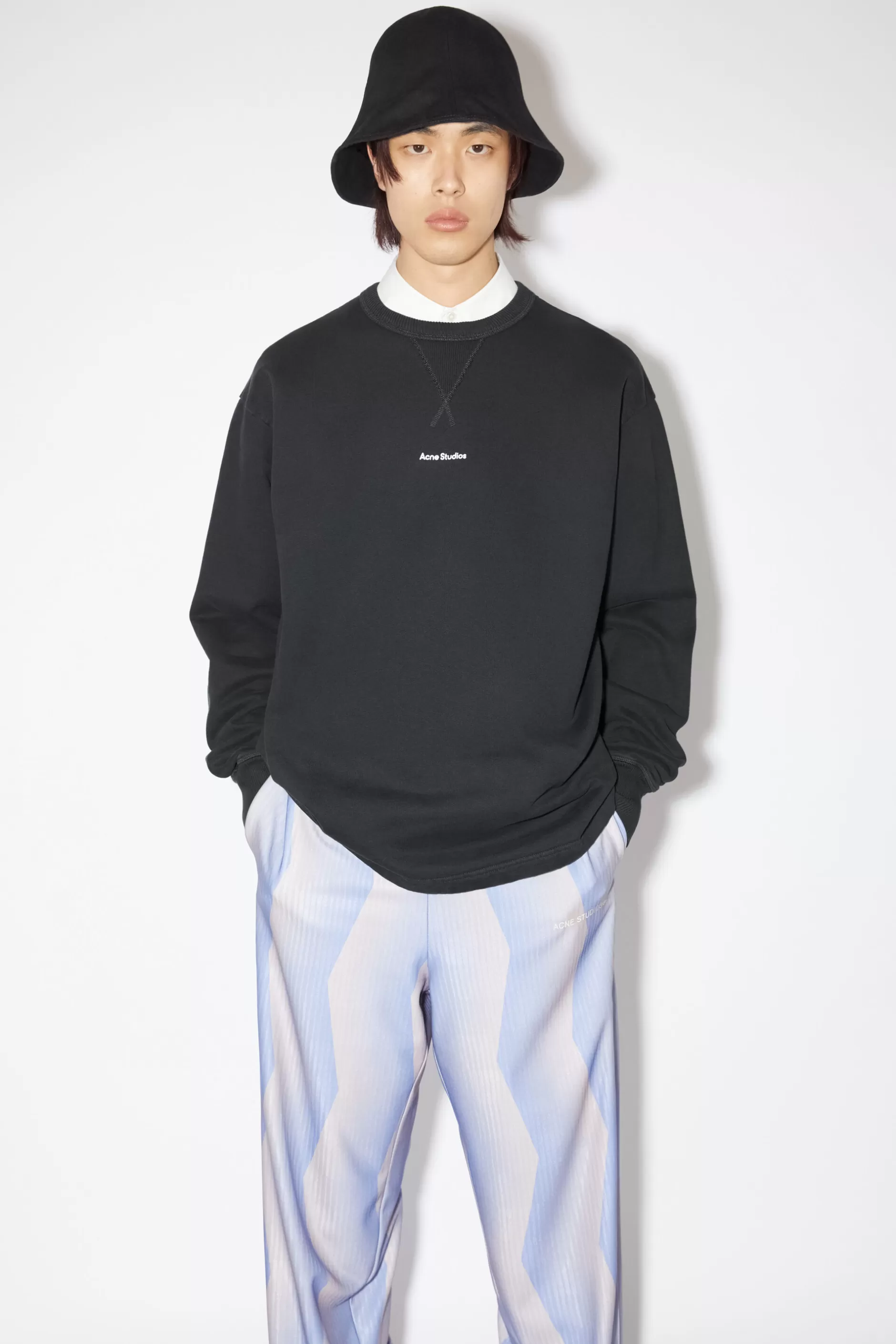 Acne Studios Logo-Pullover Mit Rundhalsausschnitt Schwarz Store