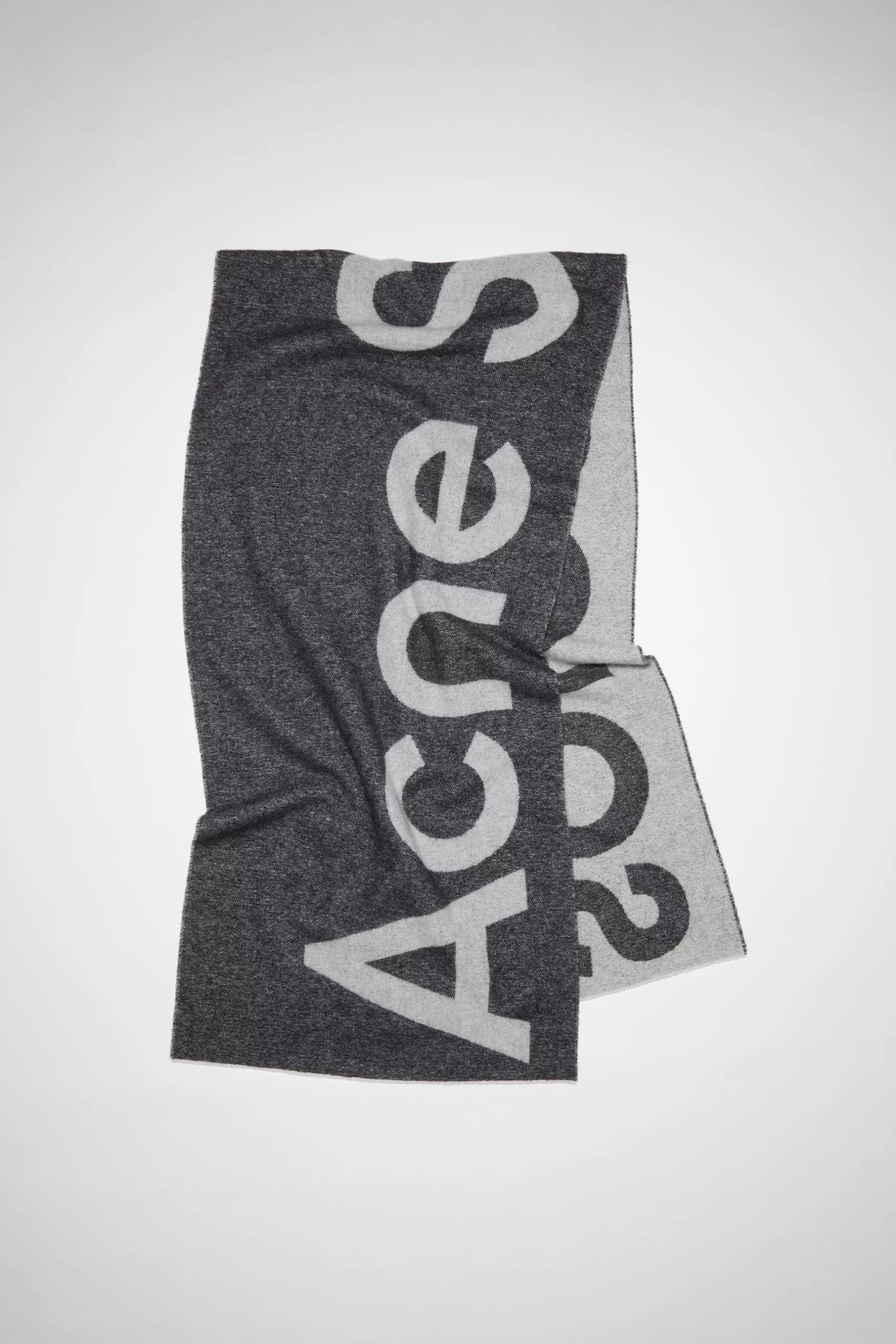 Acne Studios Logo-Schal Aus Woll-Mix Schwarz New