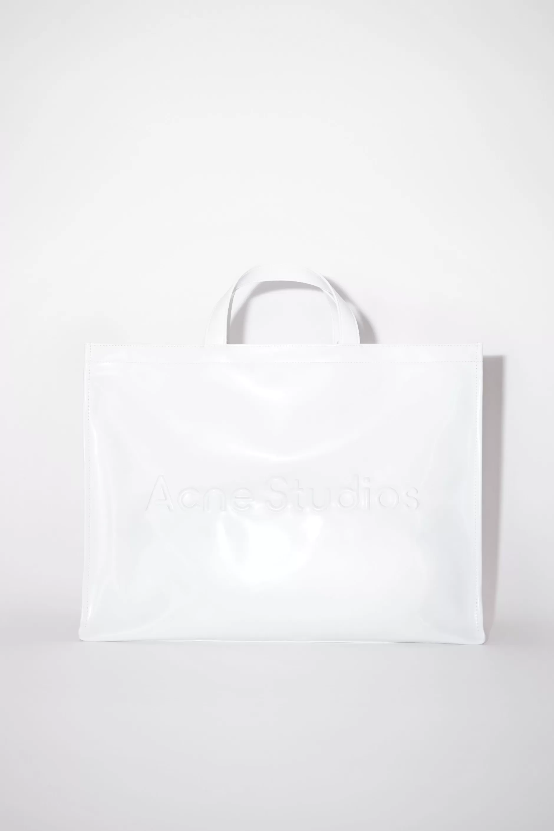 Acne Studios Logo-Tote Mit Schulterriemen Weis Discount