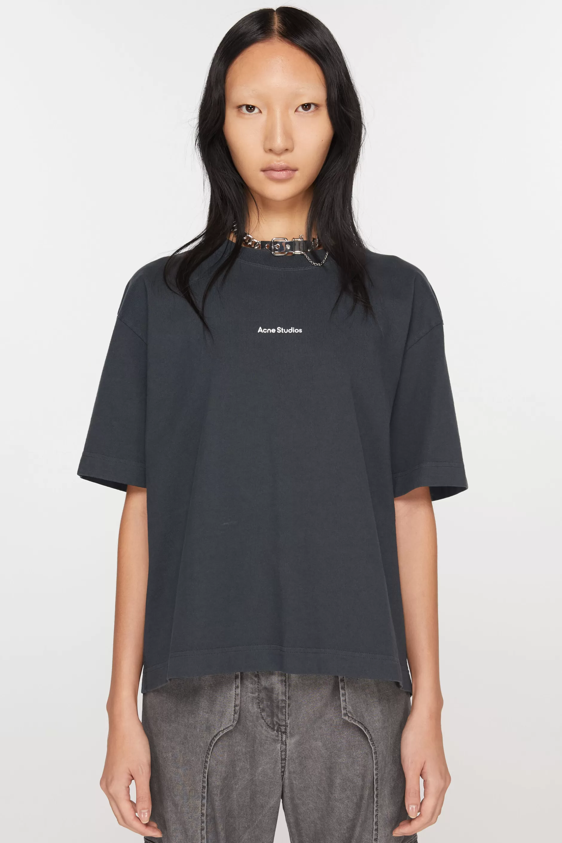 Acne Studios Logo-T-Shirt Schwarz Shop