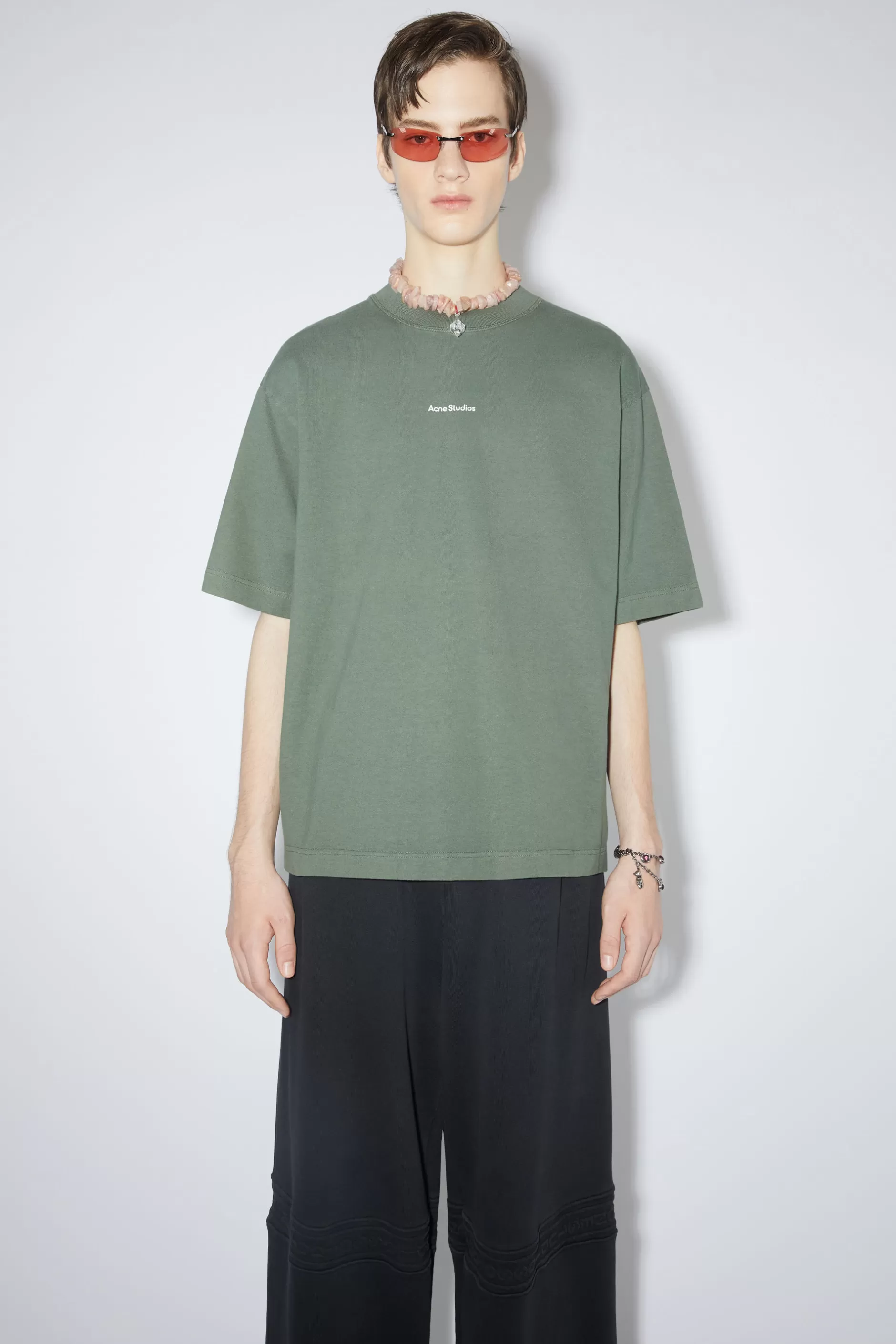 Acne Studios Logo-T-Shirt Zederngrun Best Sale