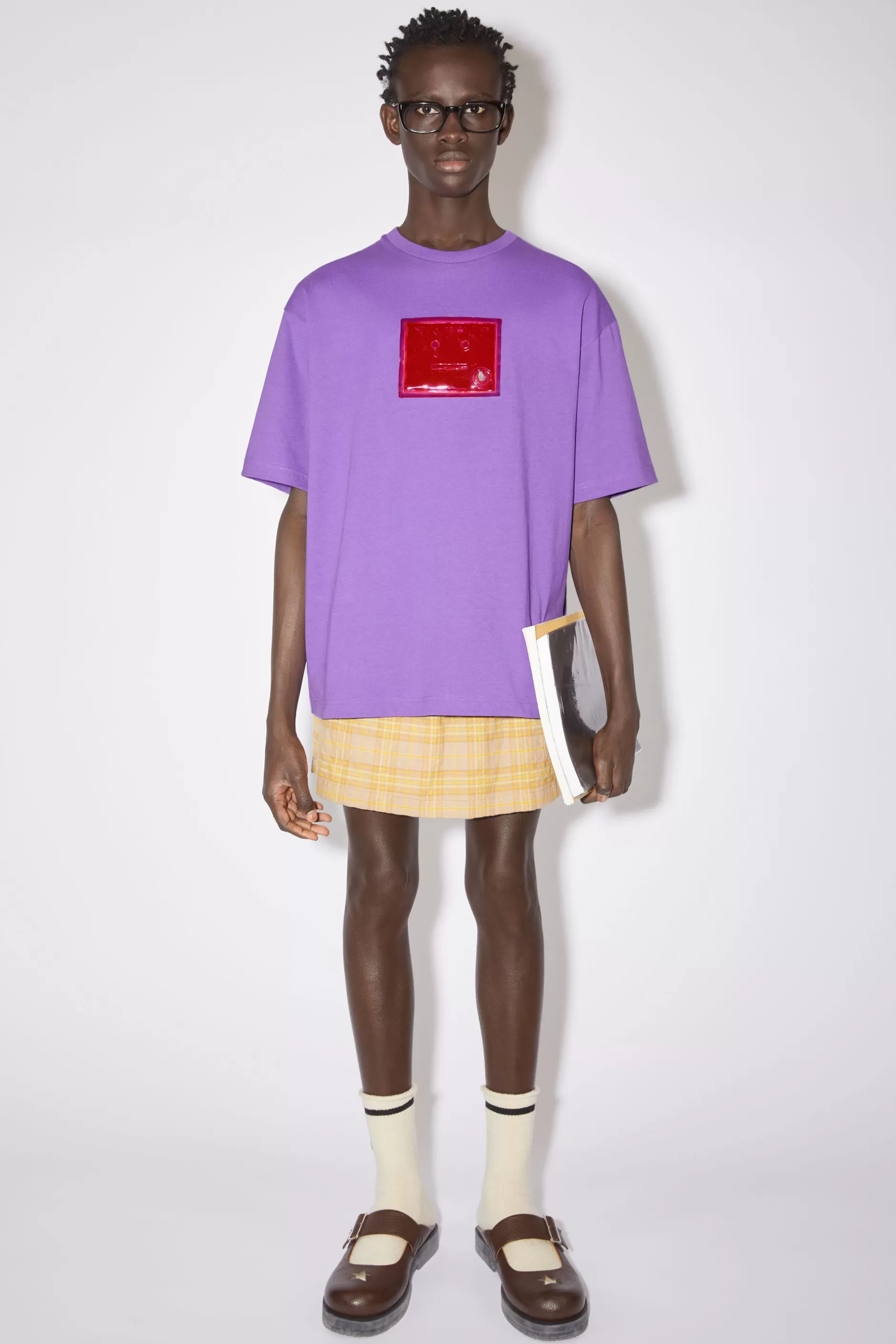 Acne Studios Logo-T-Shirt Schwertlilien-Violett Shop