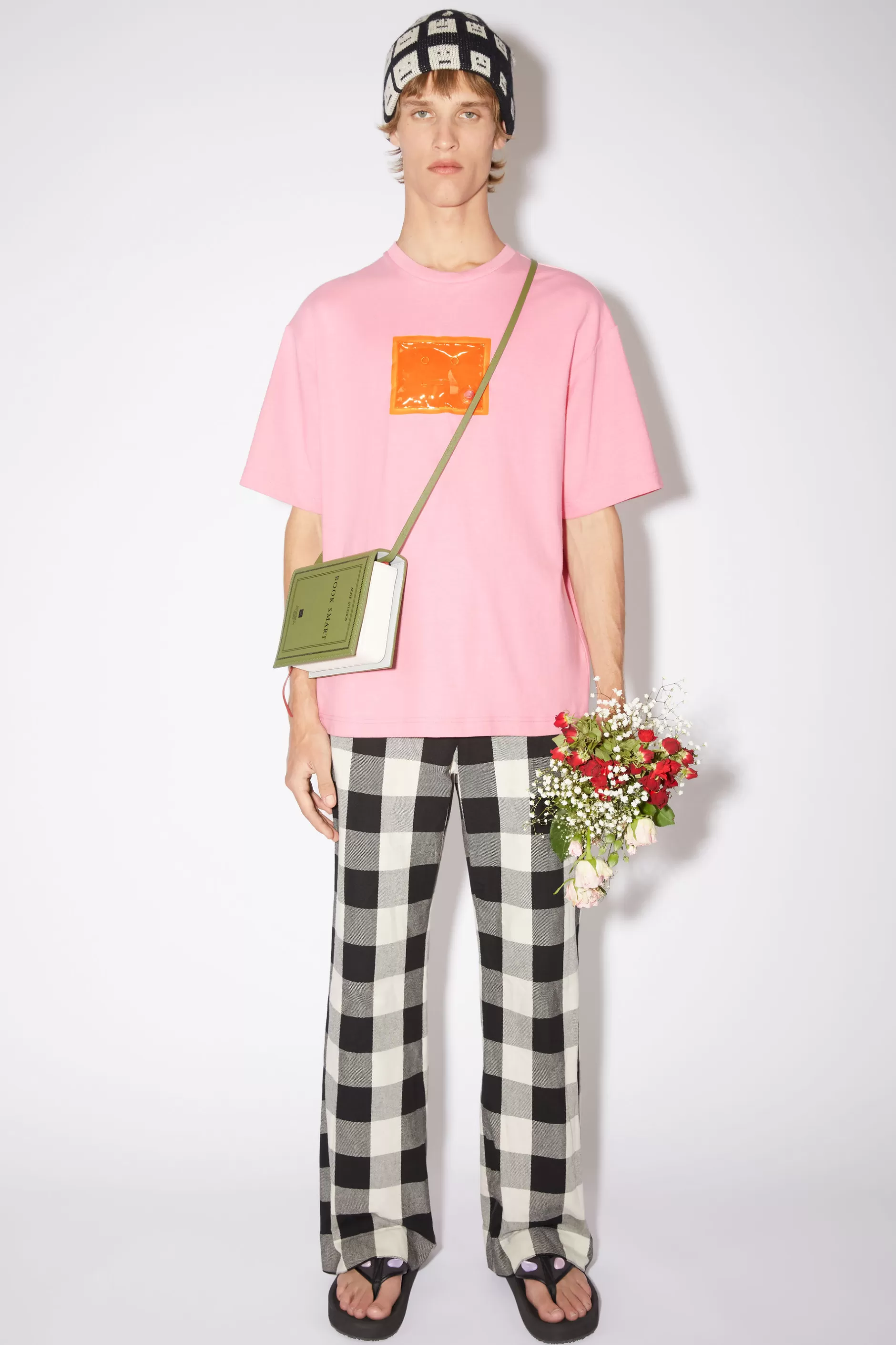 Acne Studios Logo-T-Shirt Kaugummirosa Cheap