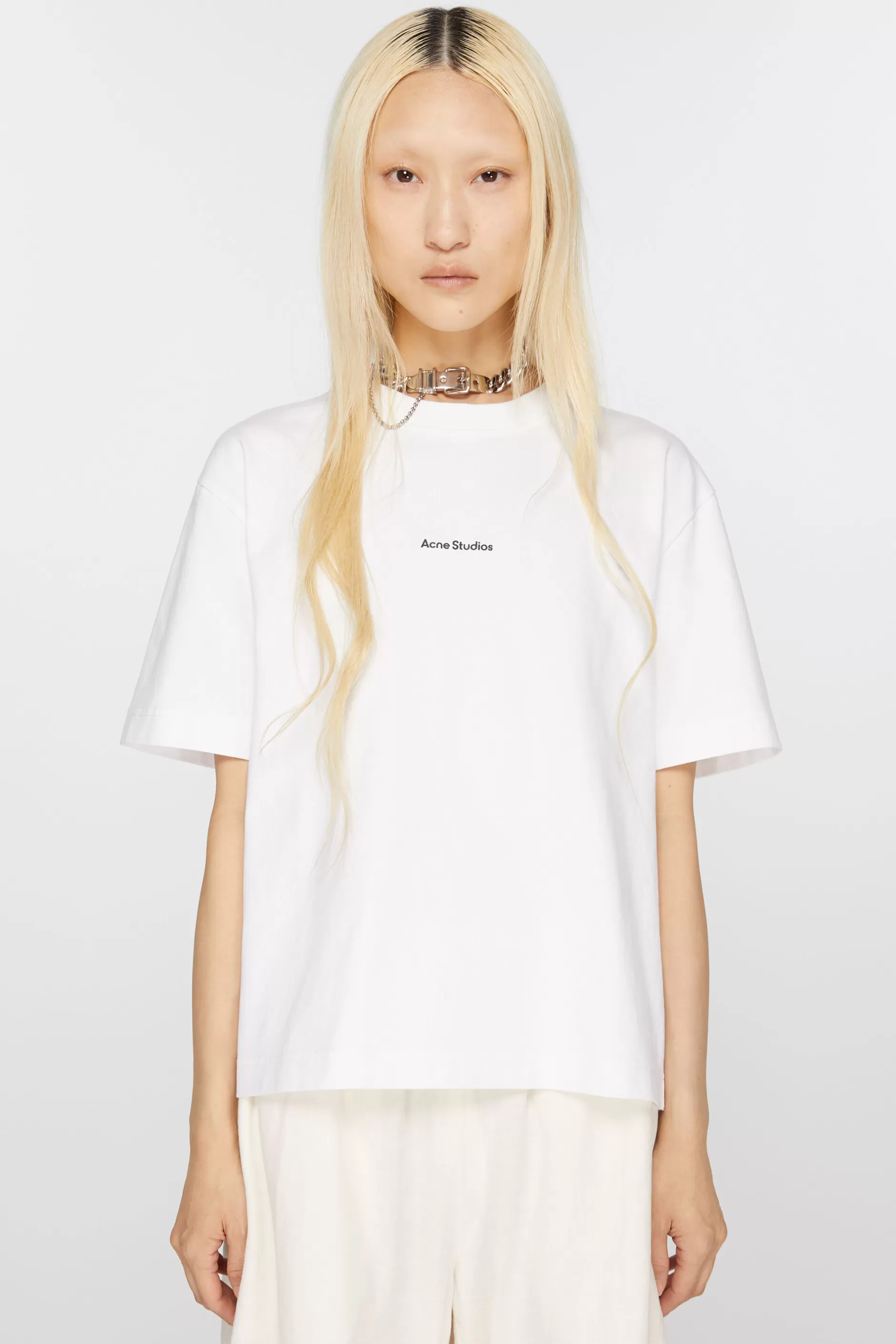 Acne Studios Logo-T-Shirt Optisches Weis Store