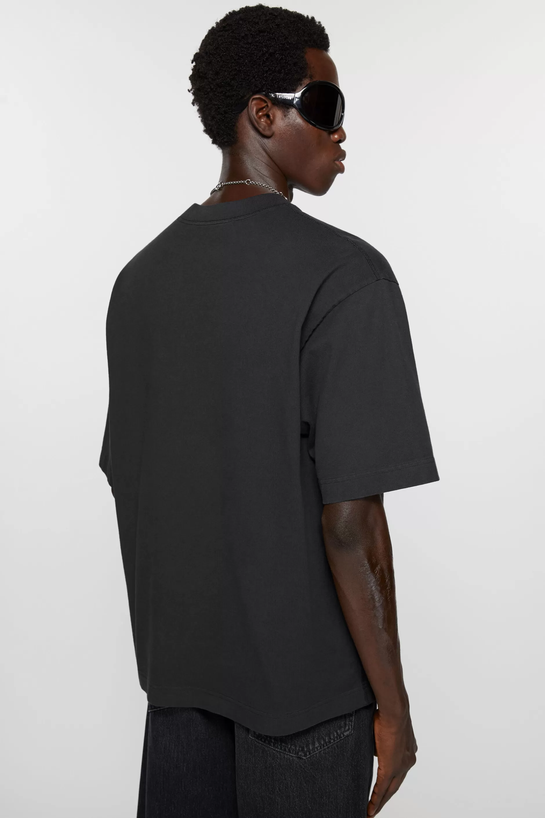 Acne Studios Logo-T-Shirt Schwarz Cheap