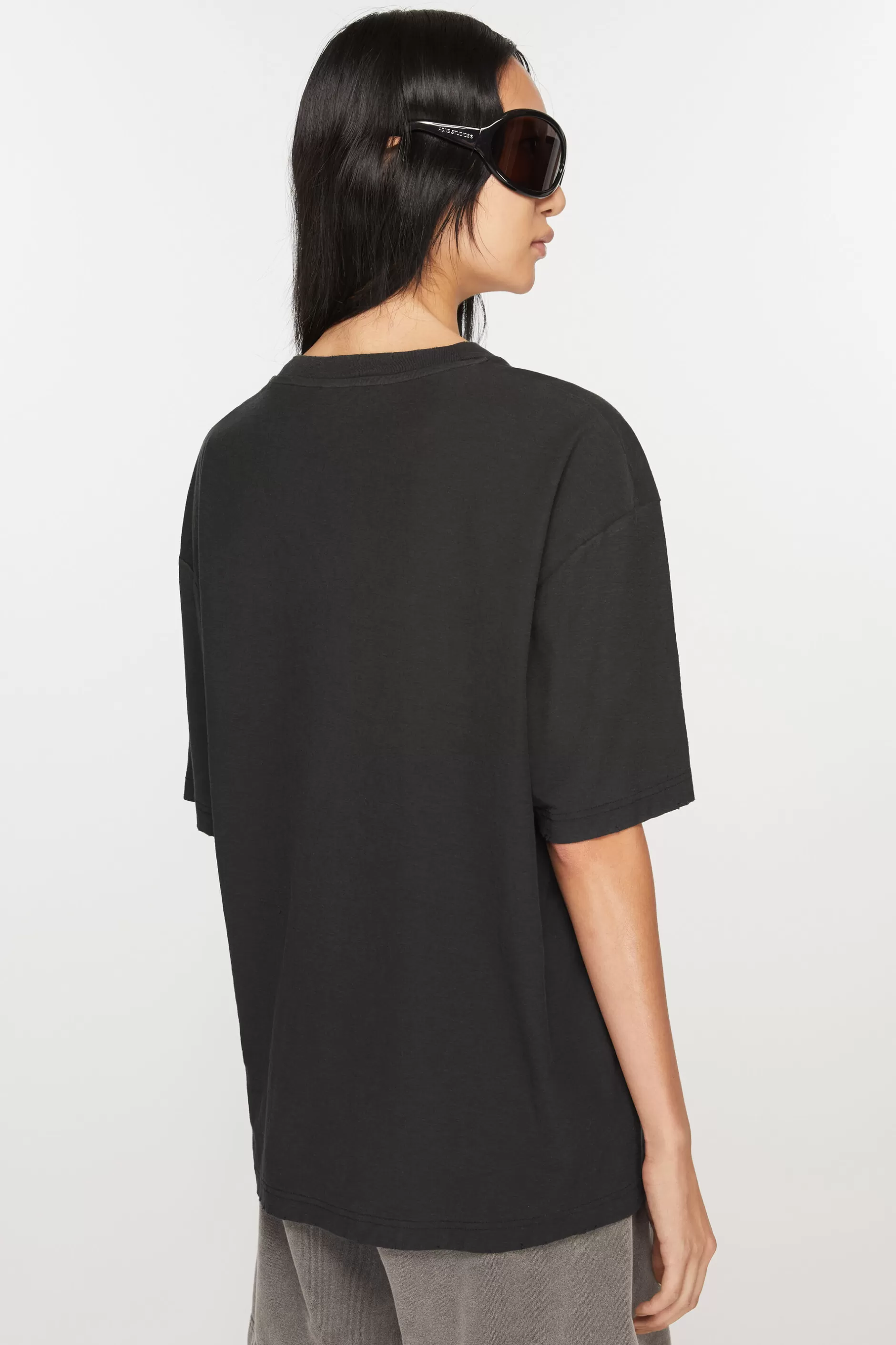 Acne Studios Logo-T-Shirt Ausgebleichtes Schwarz Store