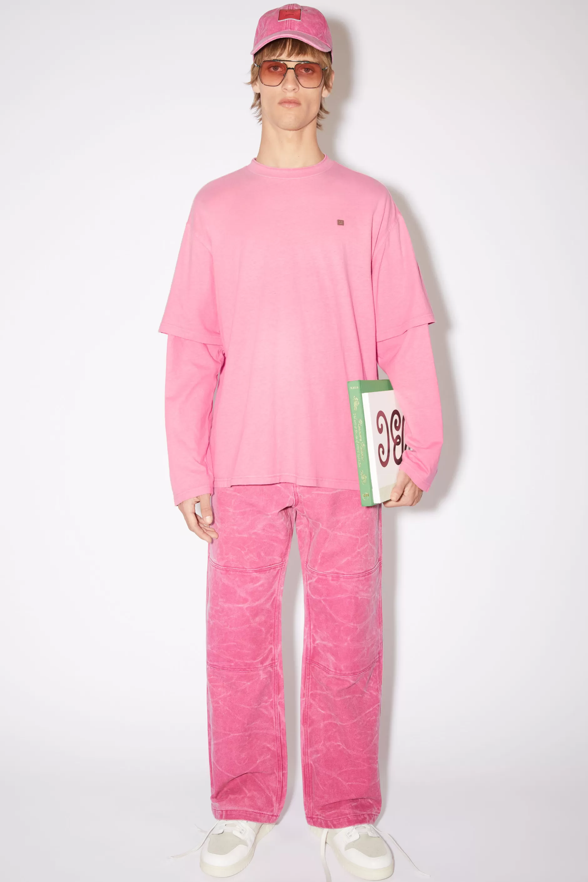 Acne Studios Mehrlagiges T-Shirt Kaugummirosa Outlet