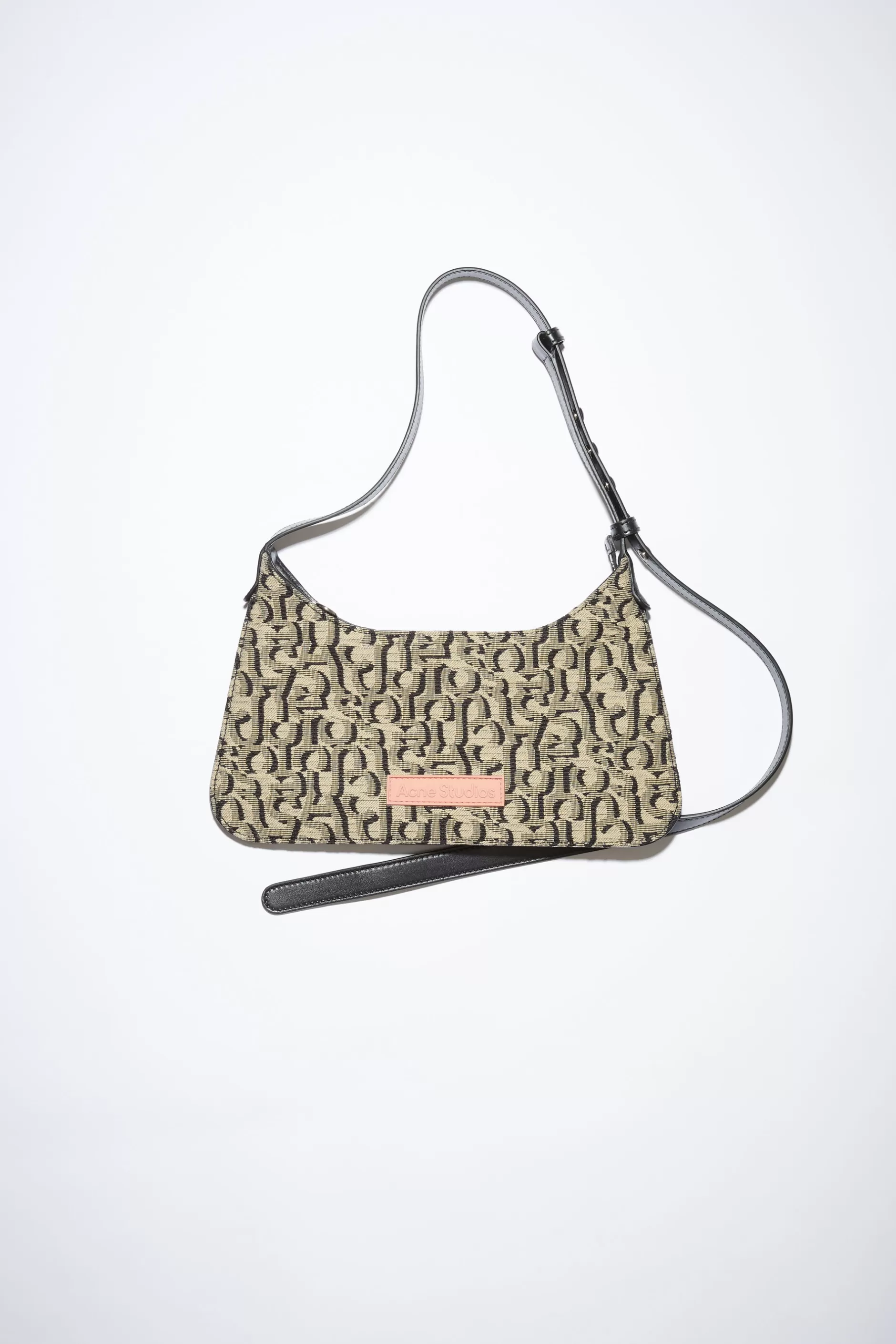 Acne Studios Monogramm Platt Mini-Tasche Beige/Schwarz Outlet