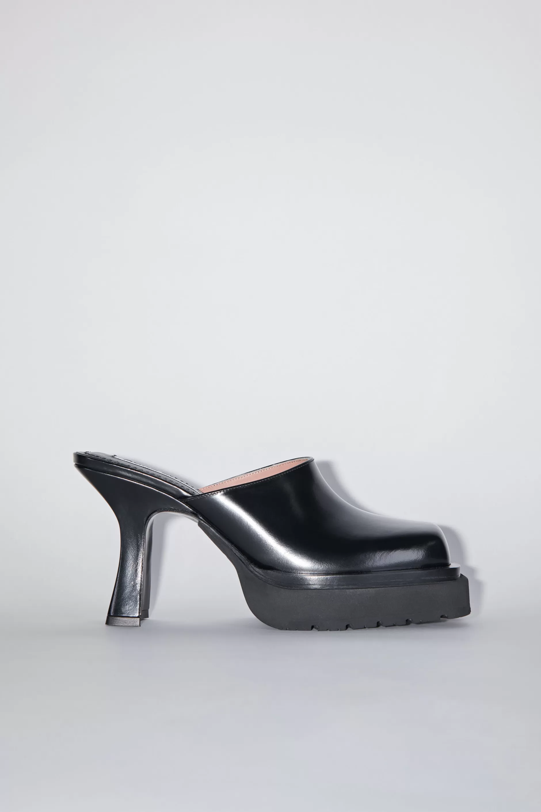 Acne Studios Mules Aus Leder Mit Plateauabsatz Schwarz Best