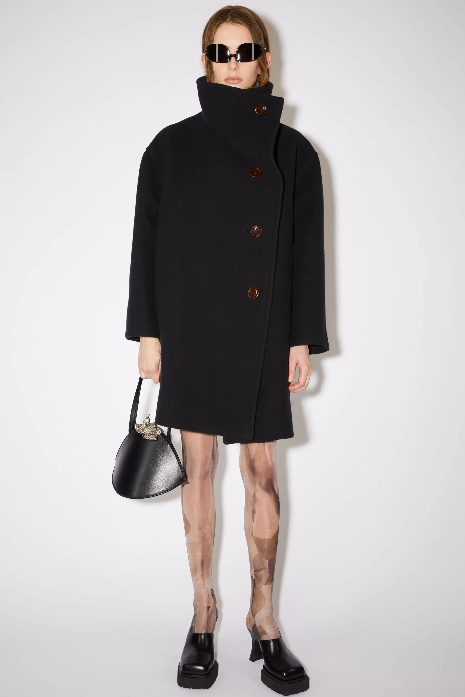 Acne Studios Mules Aus Leder Mit Plateauabsatz Schwarz Best