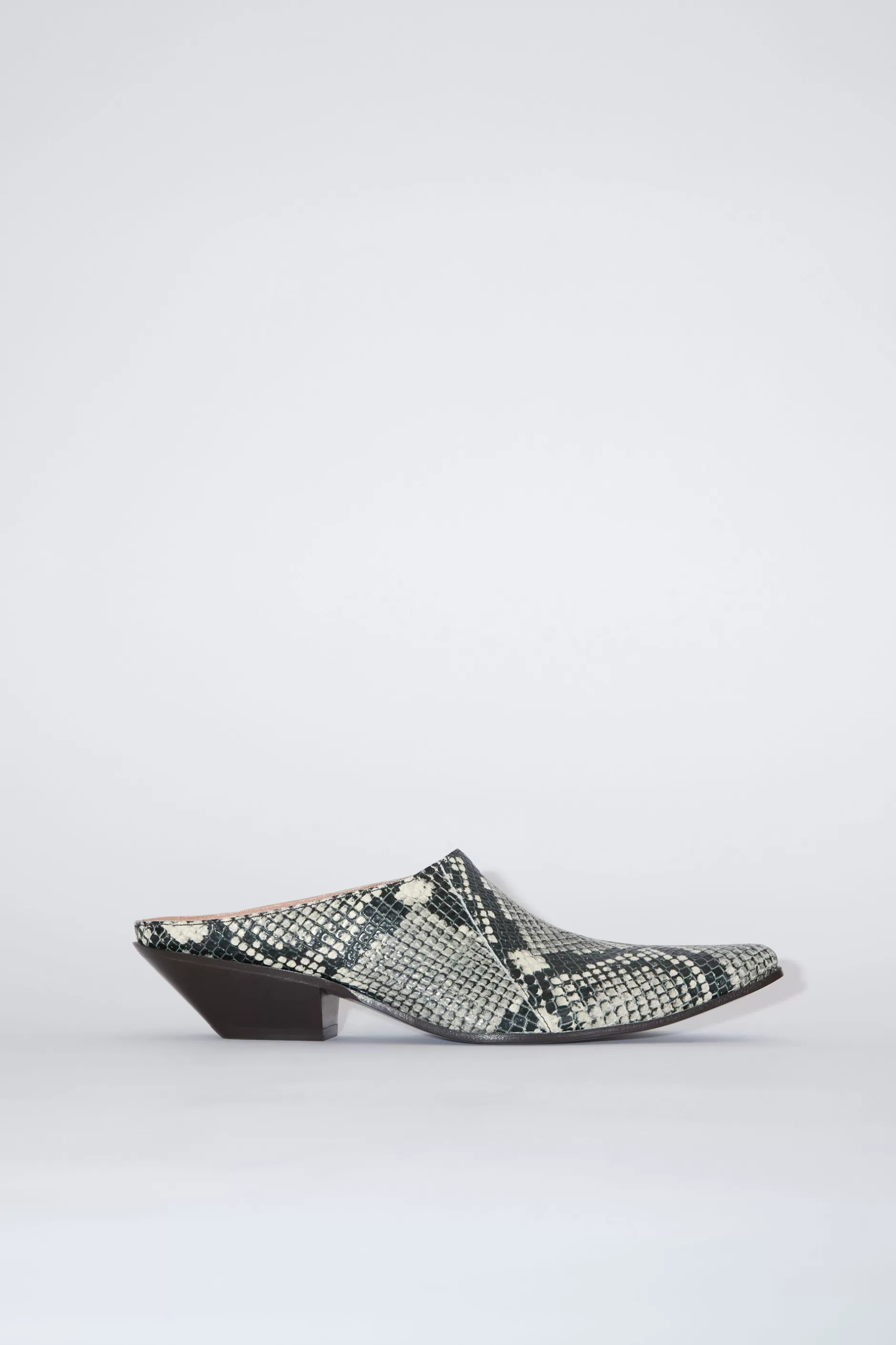 Acne Studios Mules Aus Leder Mit Schlangen-Print Beige Multi Online