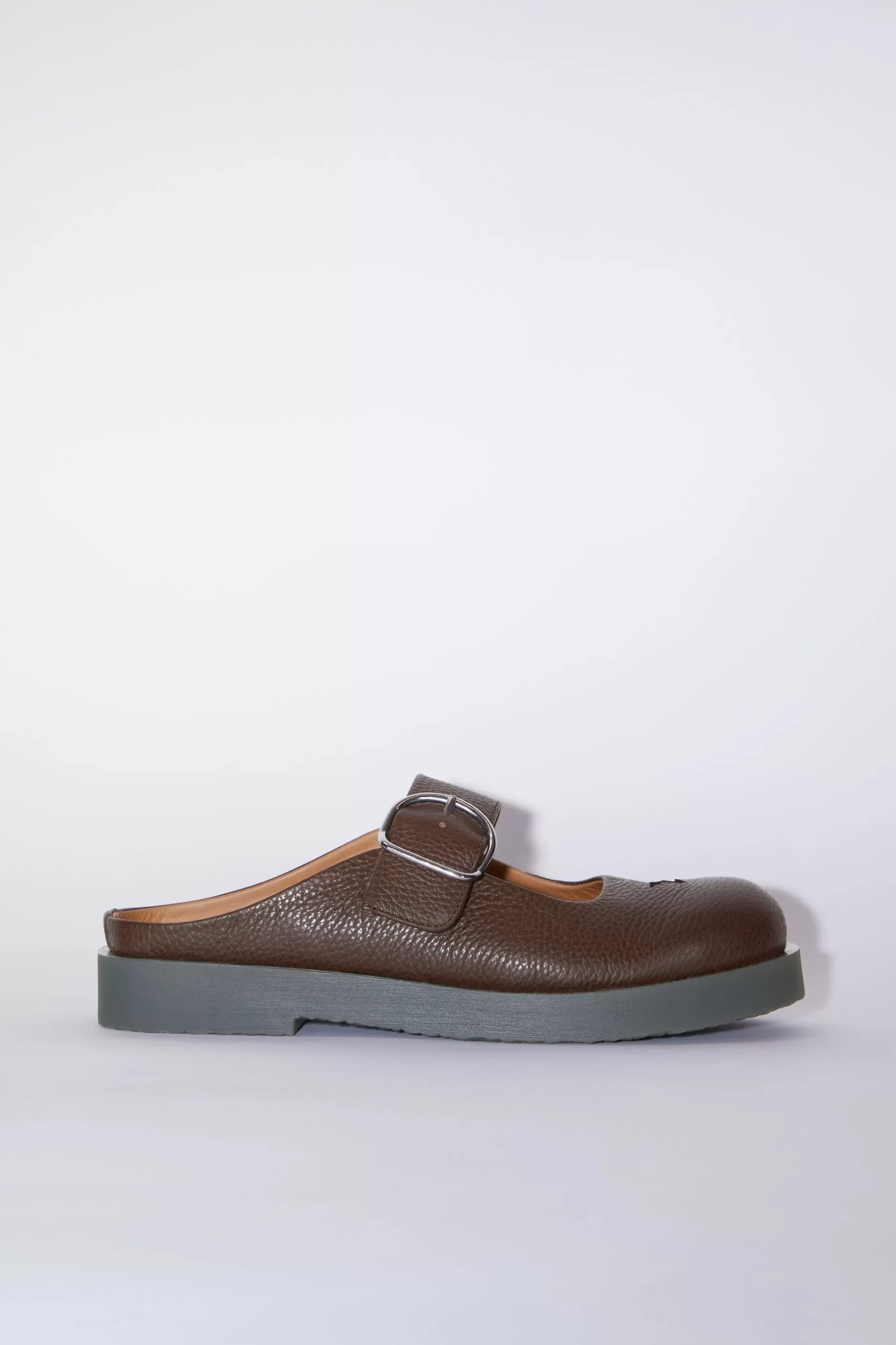 Acne Studios Mules Aus Leder Mit Schnalle Braun/Schwarz Flash Sale