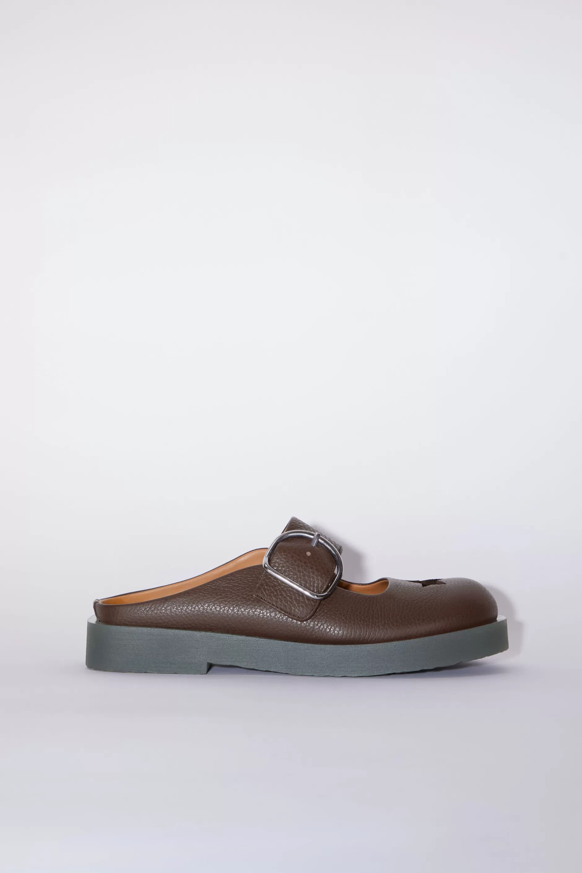 Acne Studios Mules Aus Leder Mit Schnalle Braun/Schwarz Shop