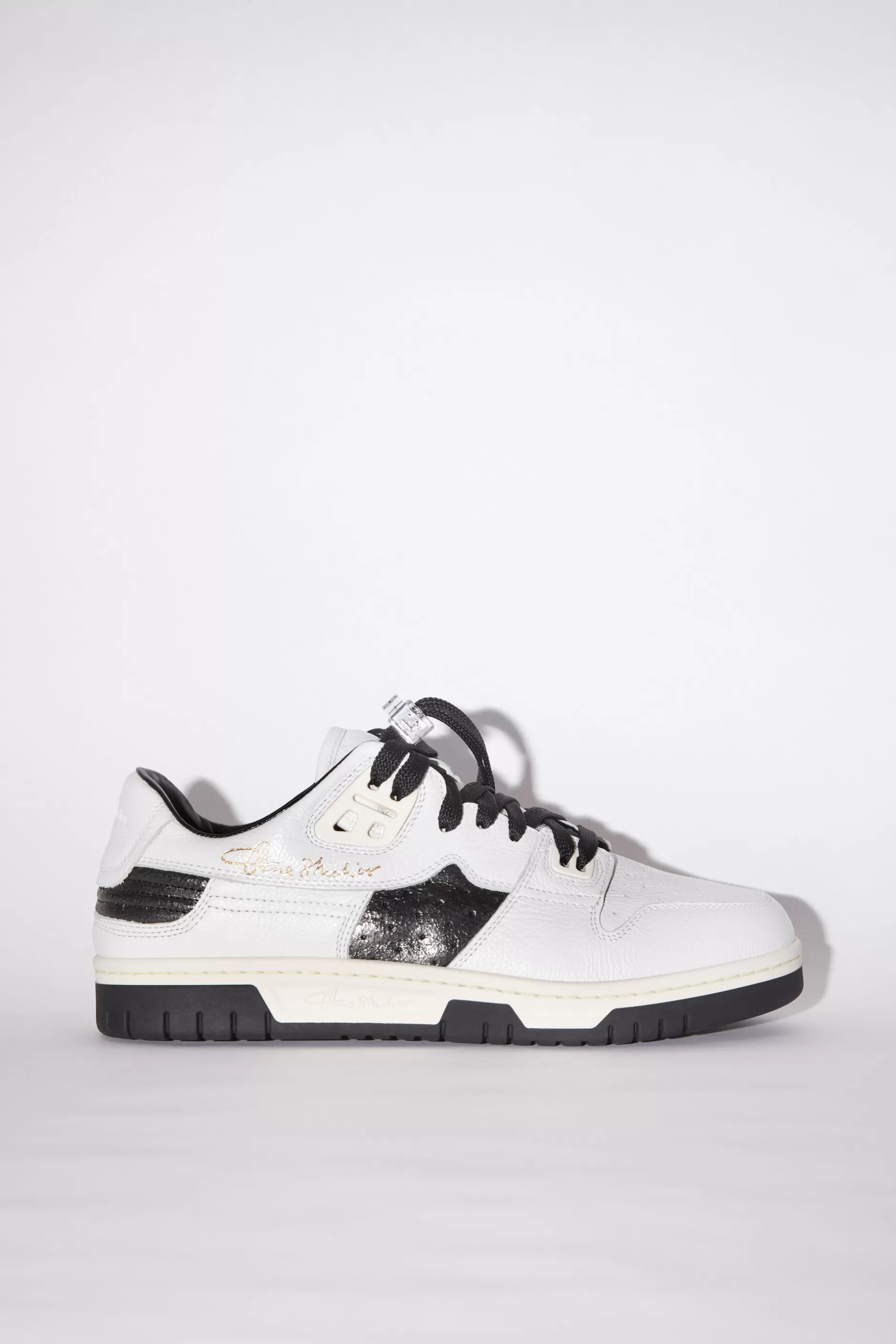 Acne Studios Niedrige Sneakers Weis/Schwarz Cheap