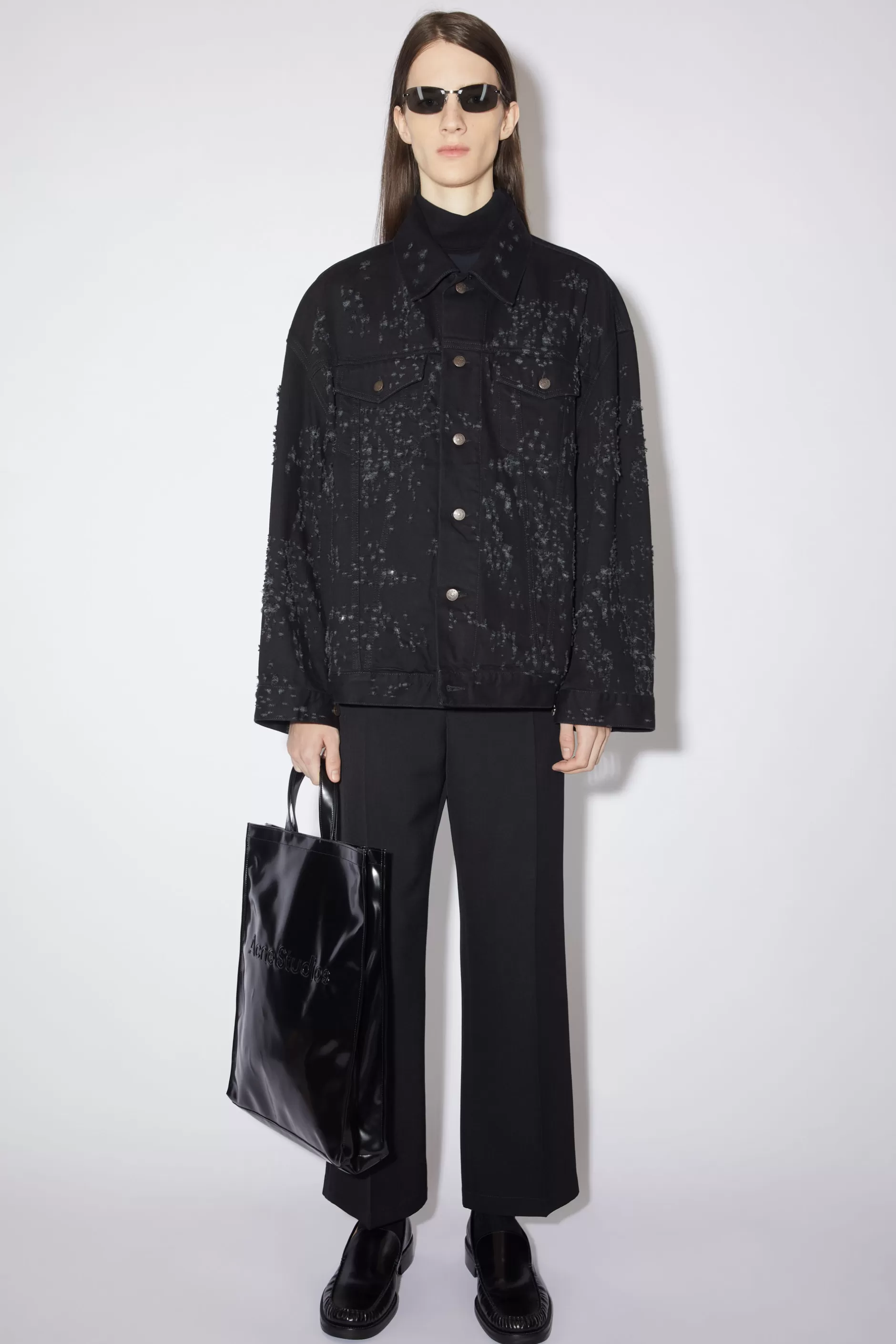 Acne Studios Oversize-Denimjacke Im Used-Look – Morris Schwarz Cheap