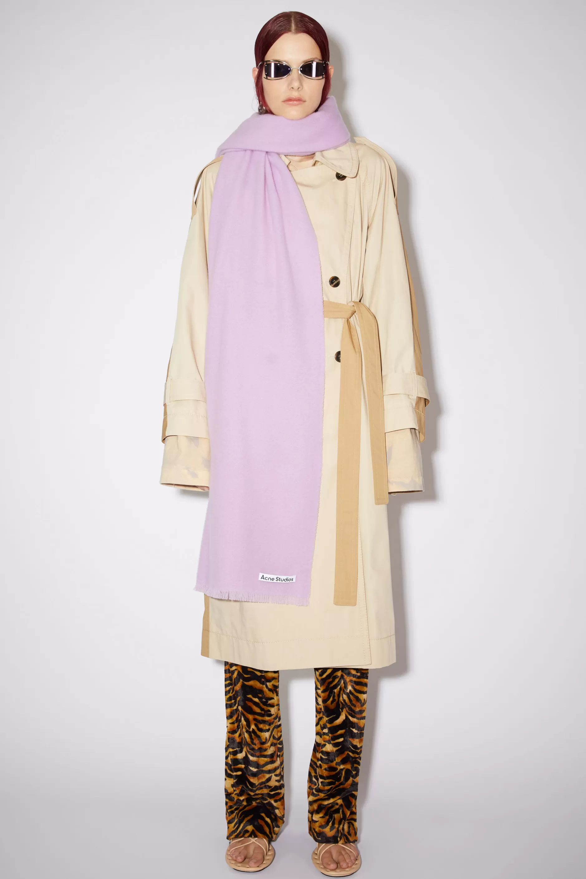 Acne Studios Oversized-Schal Aus Leichter Wolle Zartlila Clearance